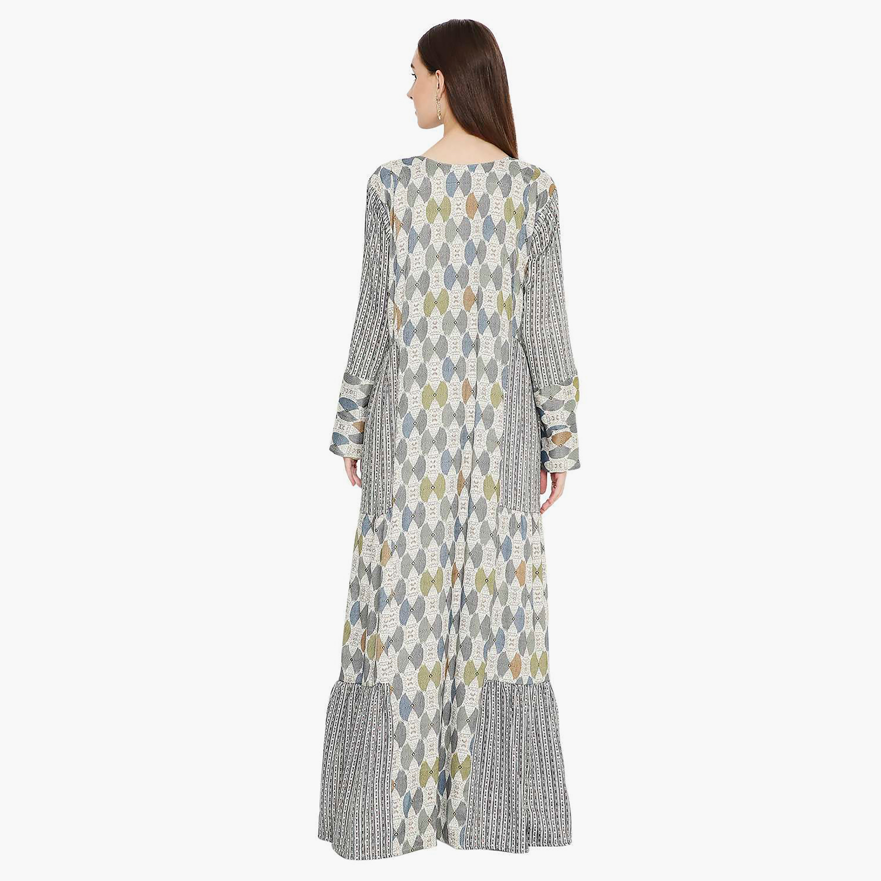 جلابية نسائية مطبوعة ومزخرفة ومطرزة من هانا اند سارة-women-arabicclothing-jalabiyas-image-5