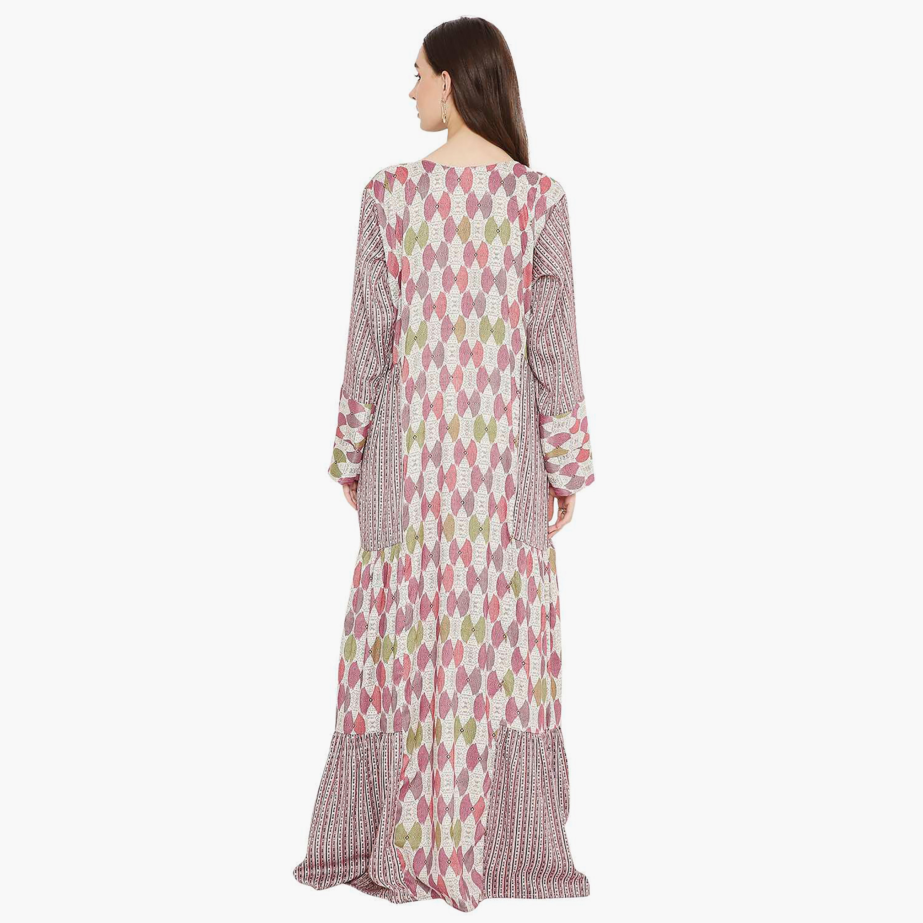 جلابية نسائية مطبوعة ومزخرفة ومطرزة من هانا اند سارة-women-arabicclothing-jalabiyas-image-10