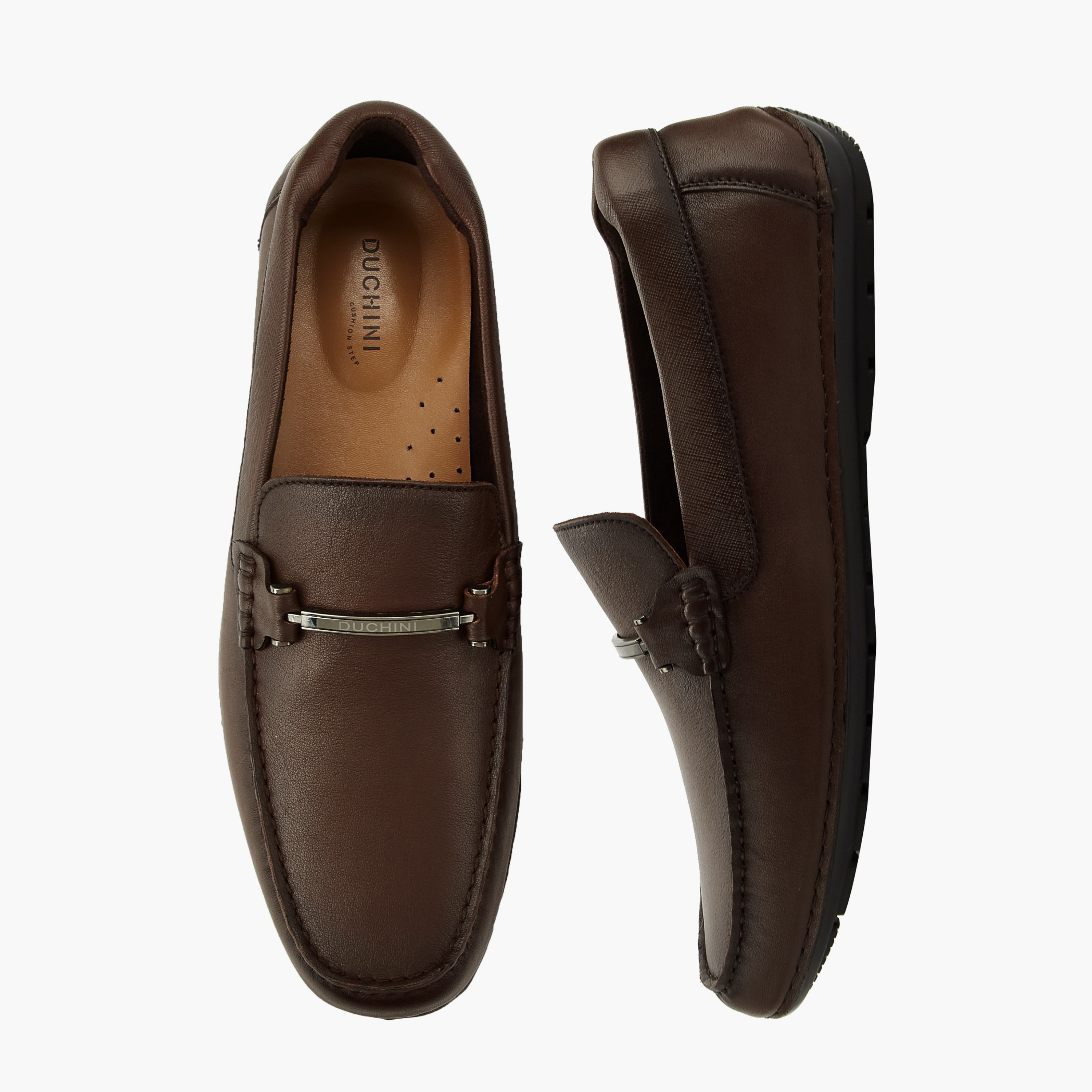 Duchini Men Horsebit Accent Leather Loafers-men-shoes-formalshoes-image-1