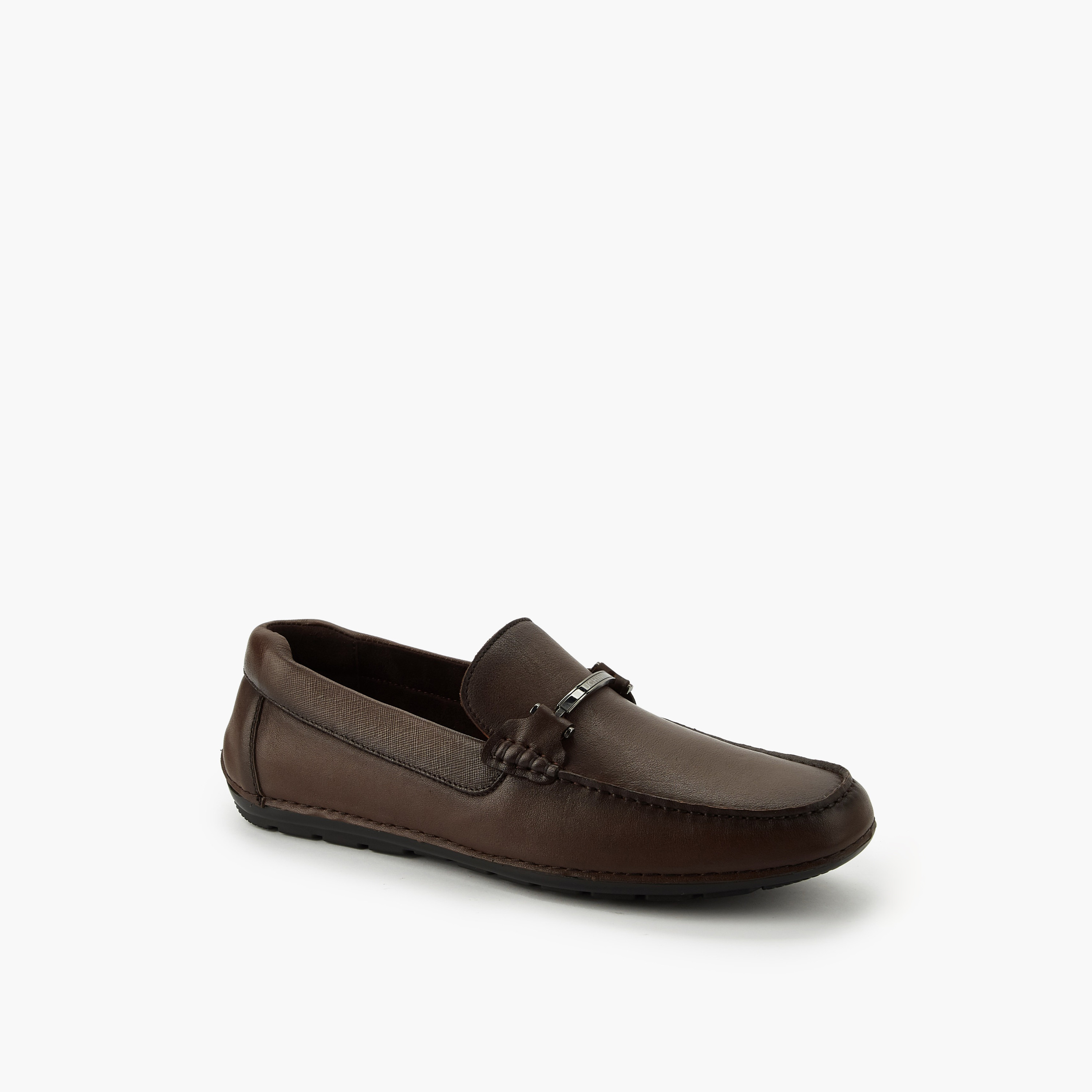 Duchini Men Horsebit Accent Leather Loafers-men-shoes-formalshoes-image-2