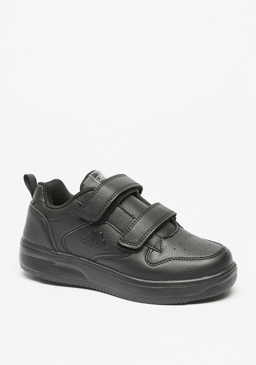 Kappa Textured Sneakers with Hook and Loop Closure-Boy%27s Sports Shoes-image-0