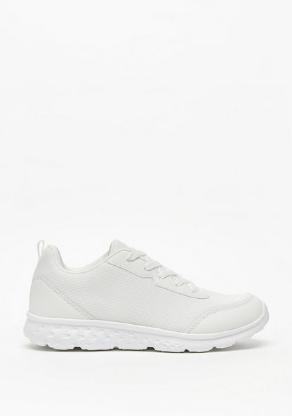 #tag18. Textured Sneakers with Lace-Up Closure-Women%27s Sneakers-image-1