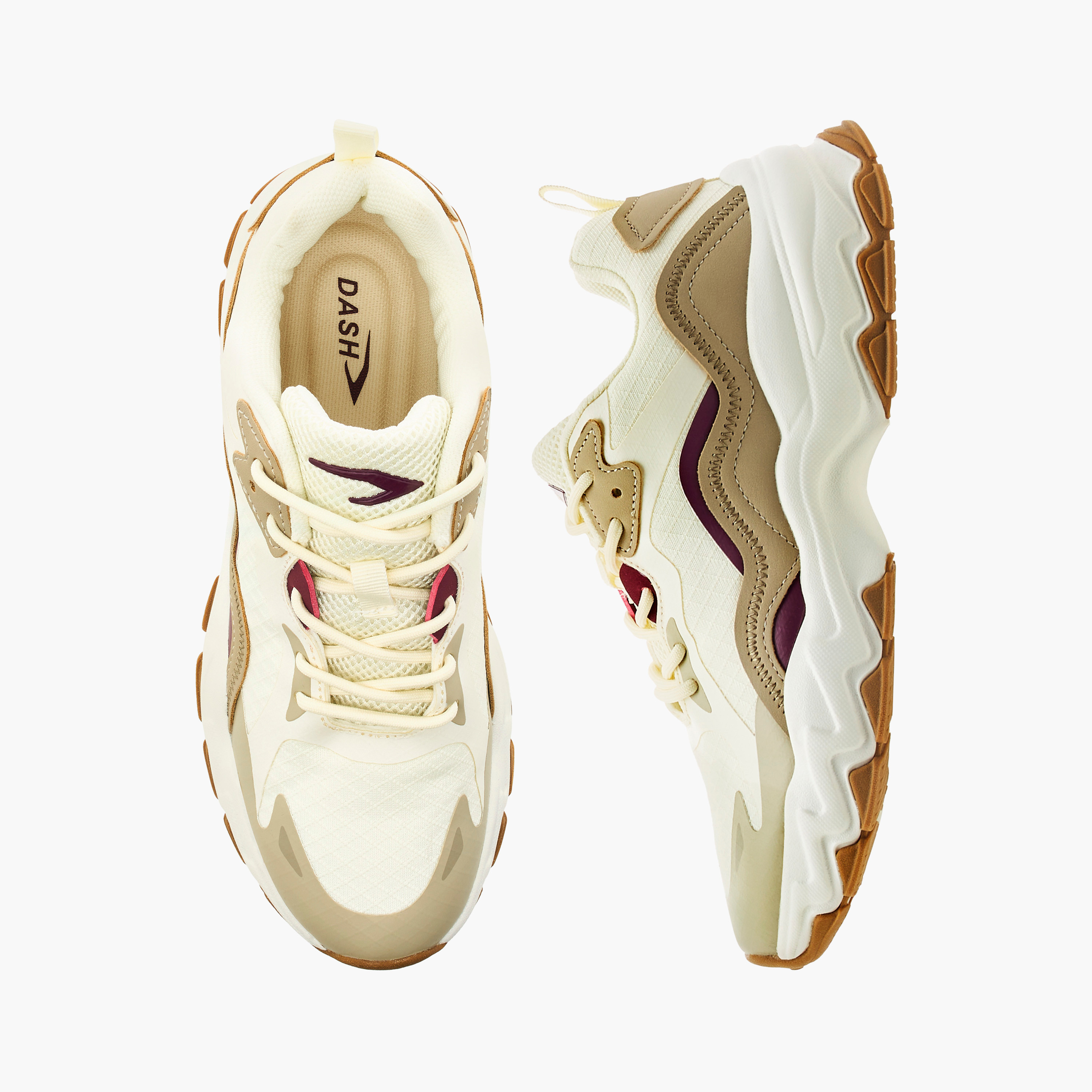Dash Panelled Sports Shoes with Lace-Up Closure-sports-women-shoes-image-1