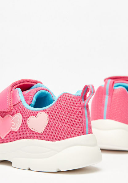 Dash Heart Accent Walking Shoes with Hook and Loop Closure-Girl%27s Sports Shoes-image-3