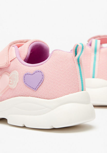 Dash Heart Accent Walking Shoes with Hook and Loop Closure