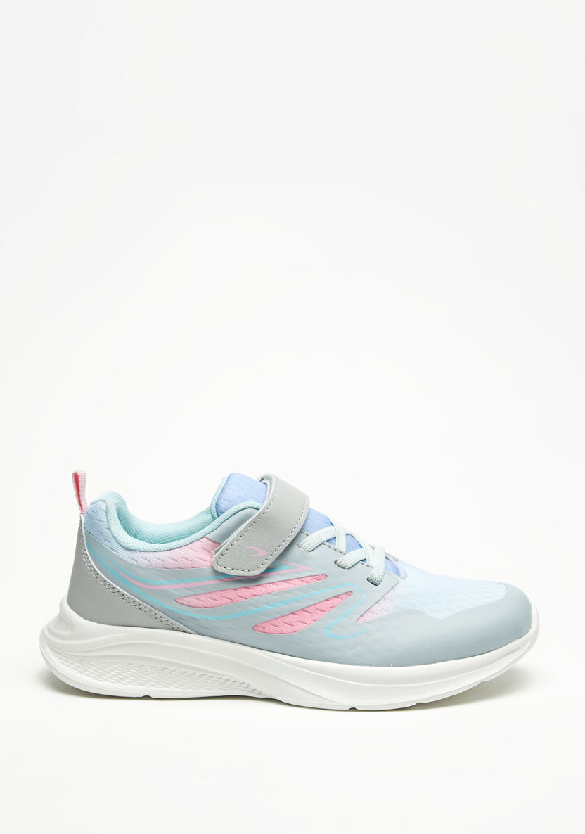 Dash Textured Low Ankle Sneakers with Hook and Loop Closure-Girl%27s Sneakers-image-0
