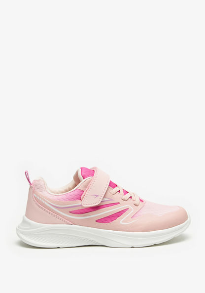 Dash Textured Low Ankle Sneakers with Hook and Loop Closure-Girl%27s Sneakers-image-0