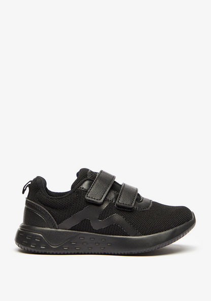 Dash Textured Sneakers with Hook and Loop Closure-Boy%27s School Shoes-image-0