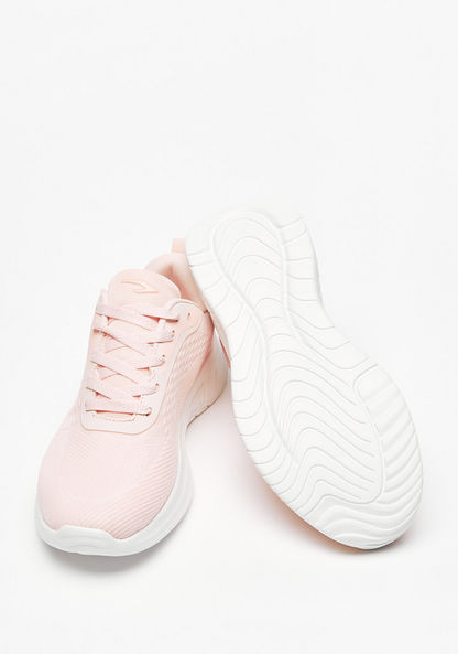 Dash Textured Walking Shoes with Lace-Up Closure and Pull Tabs