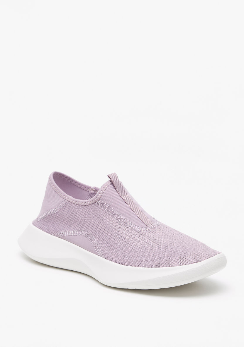 Dash Textured Slip-On Walking Shoes-Women%27s Sports Shoes-image-0