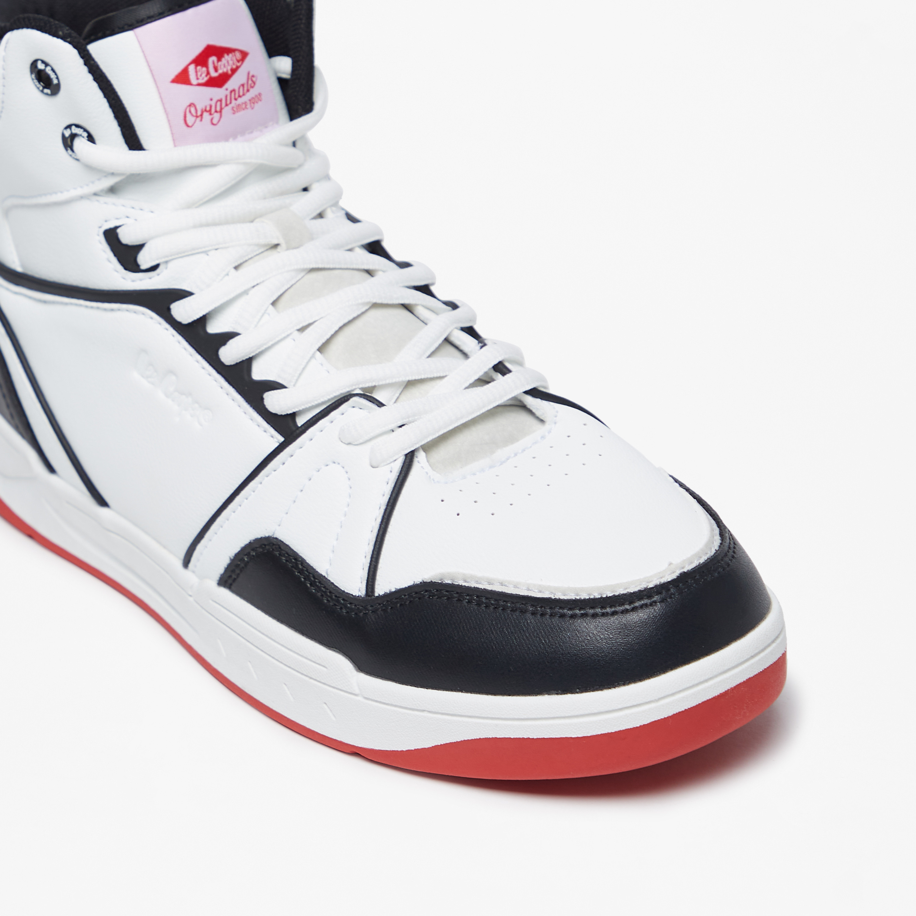 Shop Lee Cooper Men s Panelled High Top Lace Up Sneakers Online