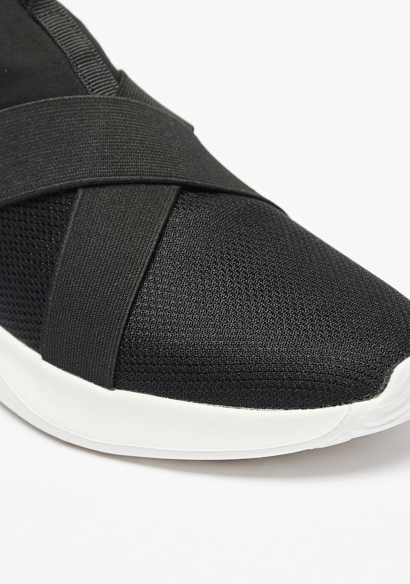 Dash Textured Slip-On Walking Shoes with Cross Strap Detail-Women%27s Sports Shoes-image-4