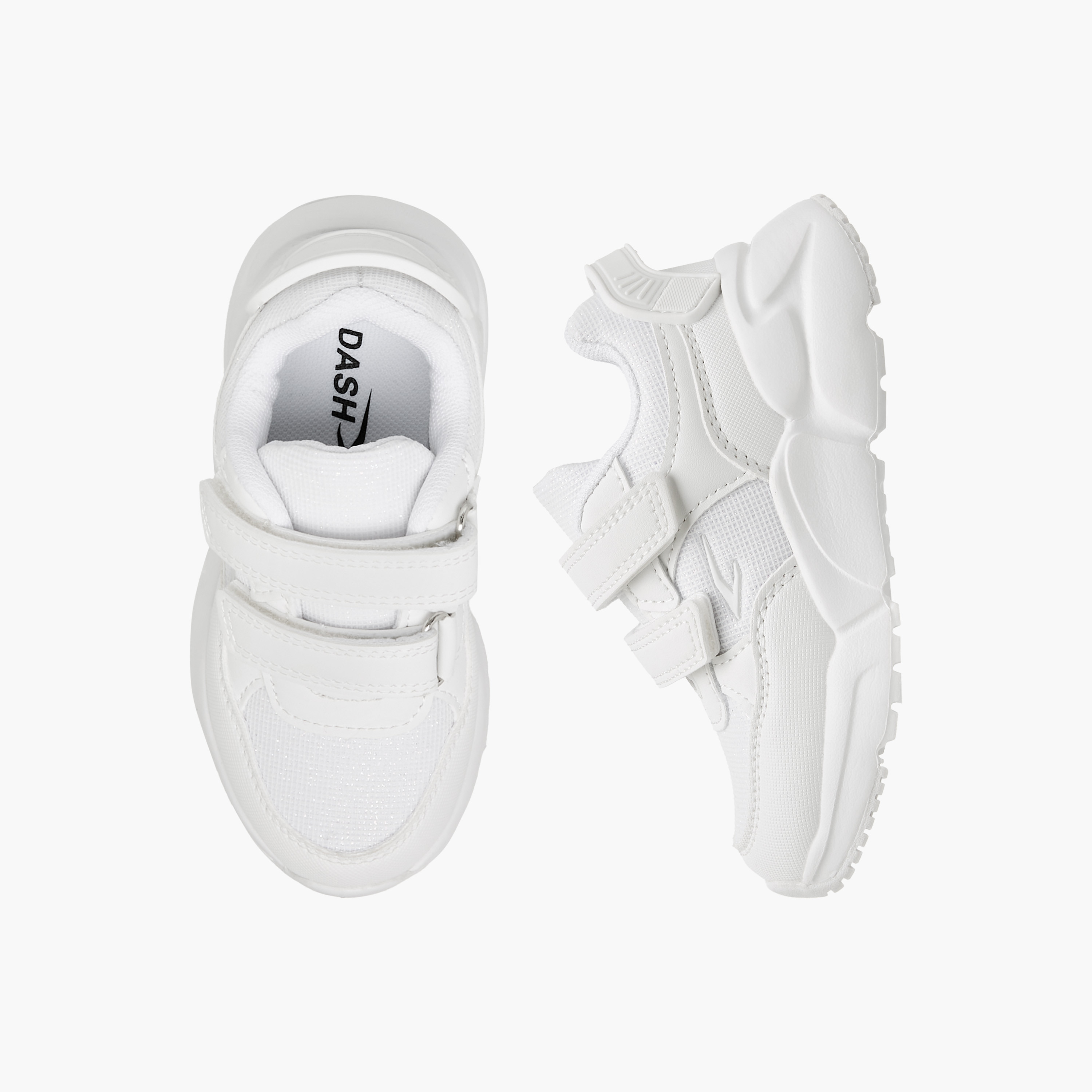 Dash Panelled School Shoes with Hook and Loop Closure-girls-shoes-schoolshoes-image-1
