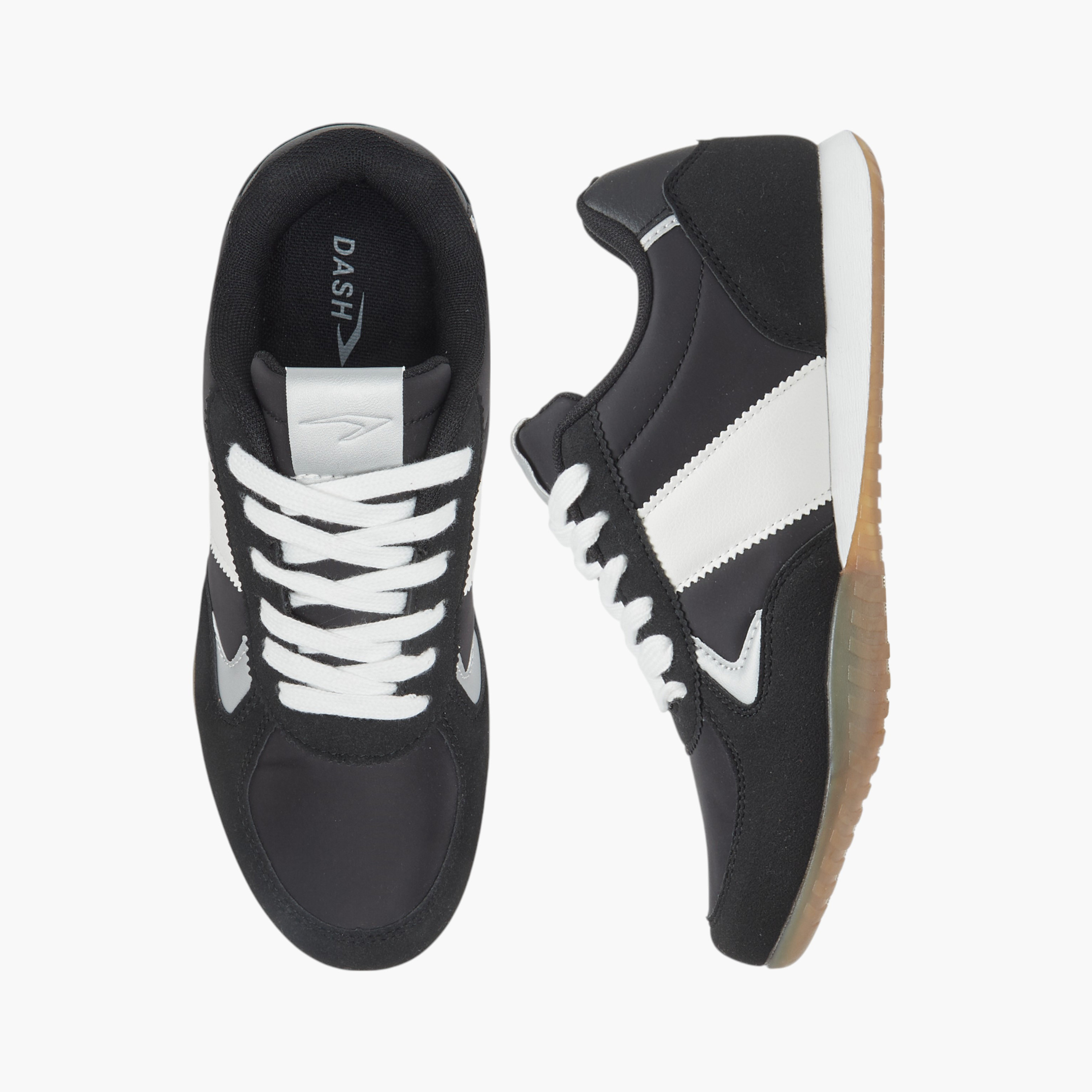 Dash Panelled Sneakers with Lace-Up Closure-women-shoes-sneakers-image-1