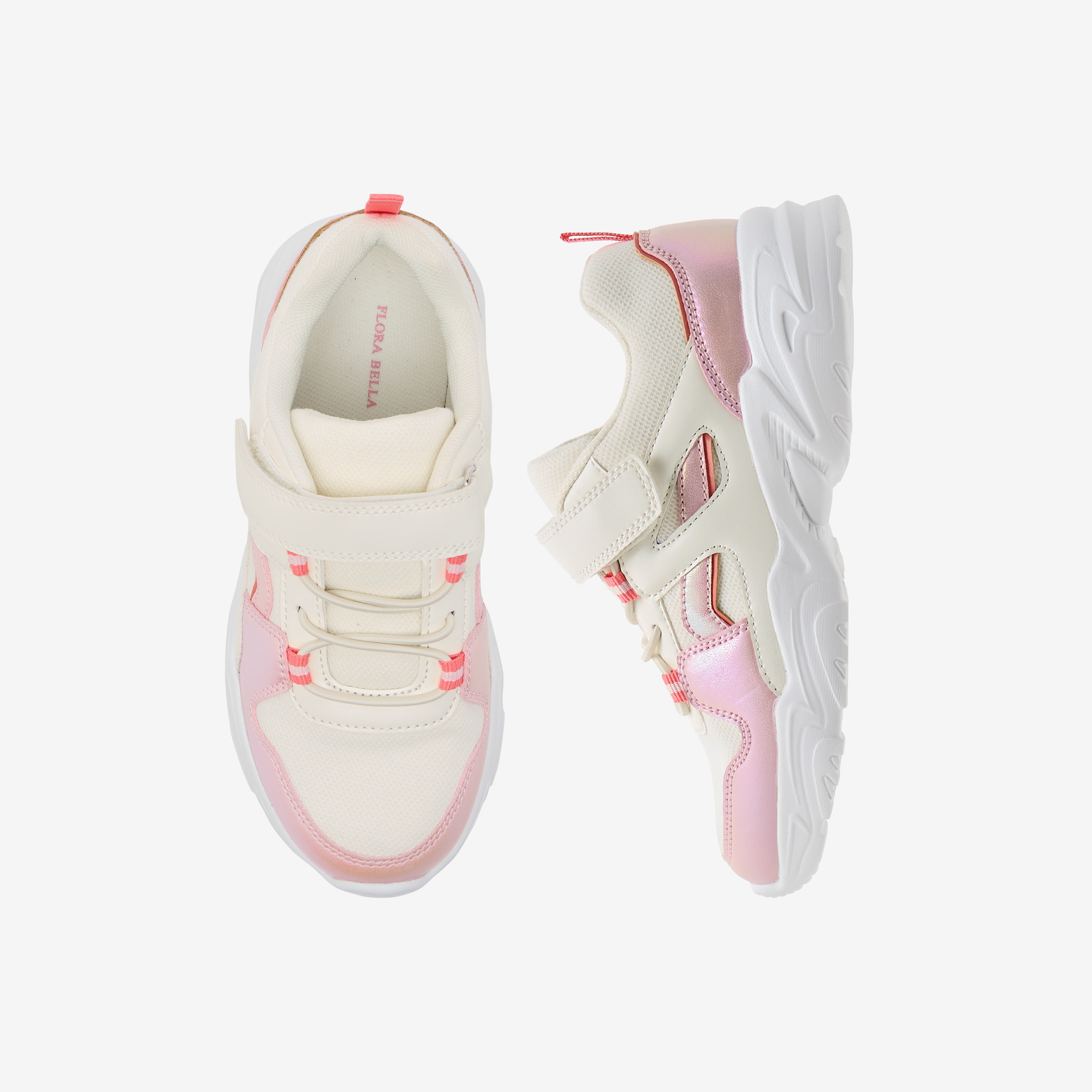 Flora Bella Embellished Panelled Sneakers with Hook-and-Loop Closure-girls-shoes-sneakers-image-1