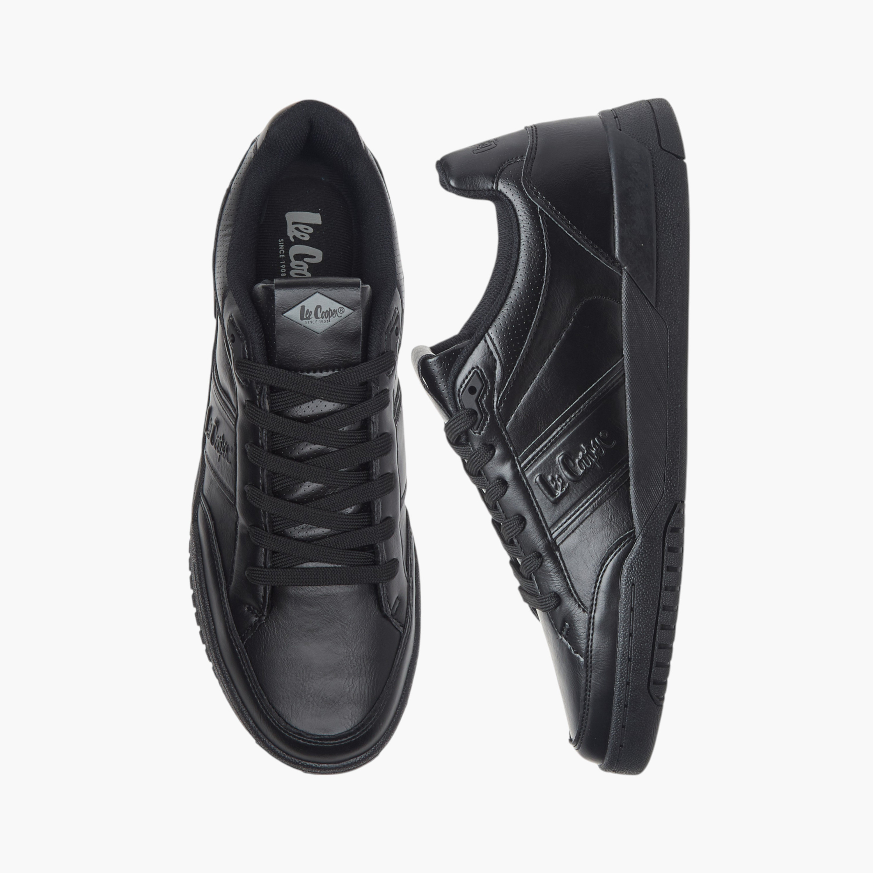 Lee Cooper Men's Logo Detail Sneakers with Lace-Up Closure-men-shoes-sneakers-image-1