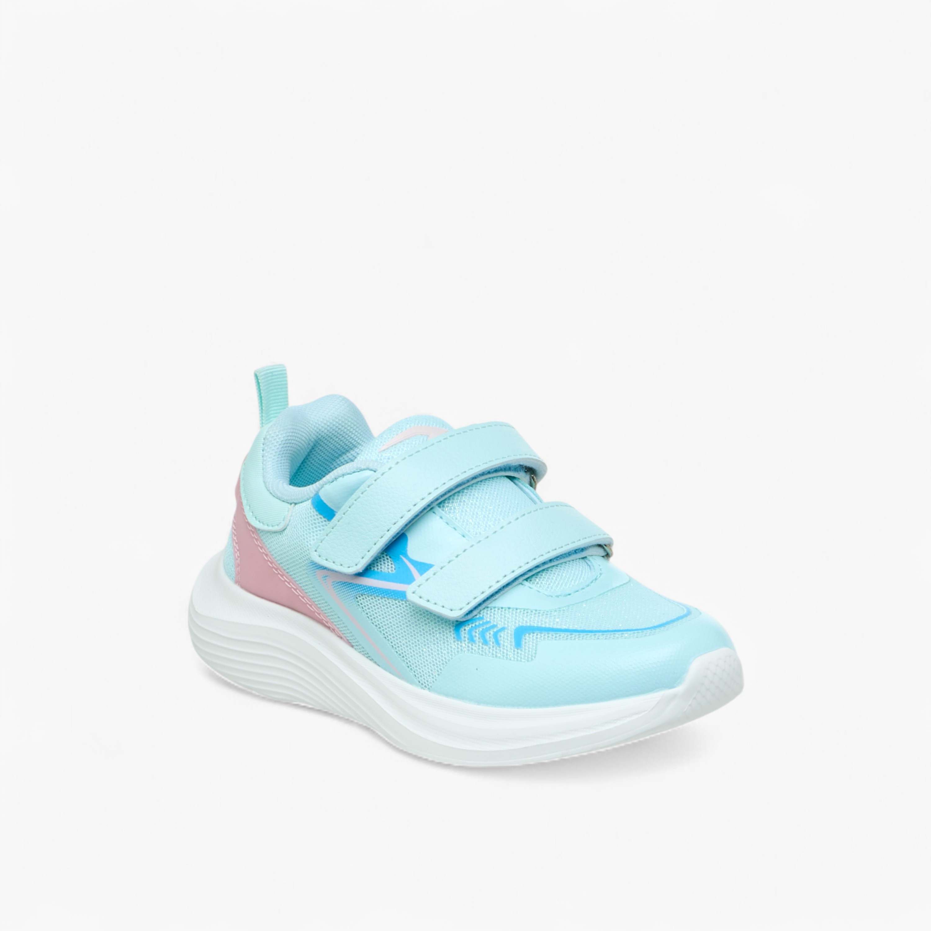 Dash Girls Panelled Hook & Loop Walking Shoes-sports-girls-shoes-image-2