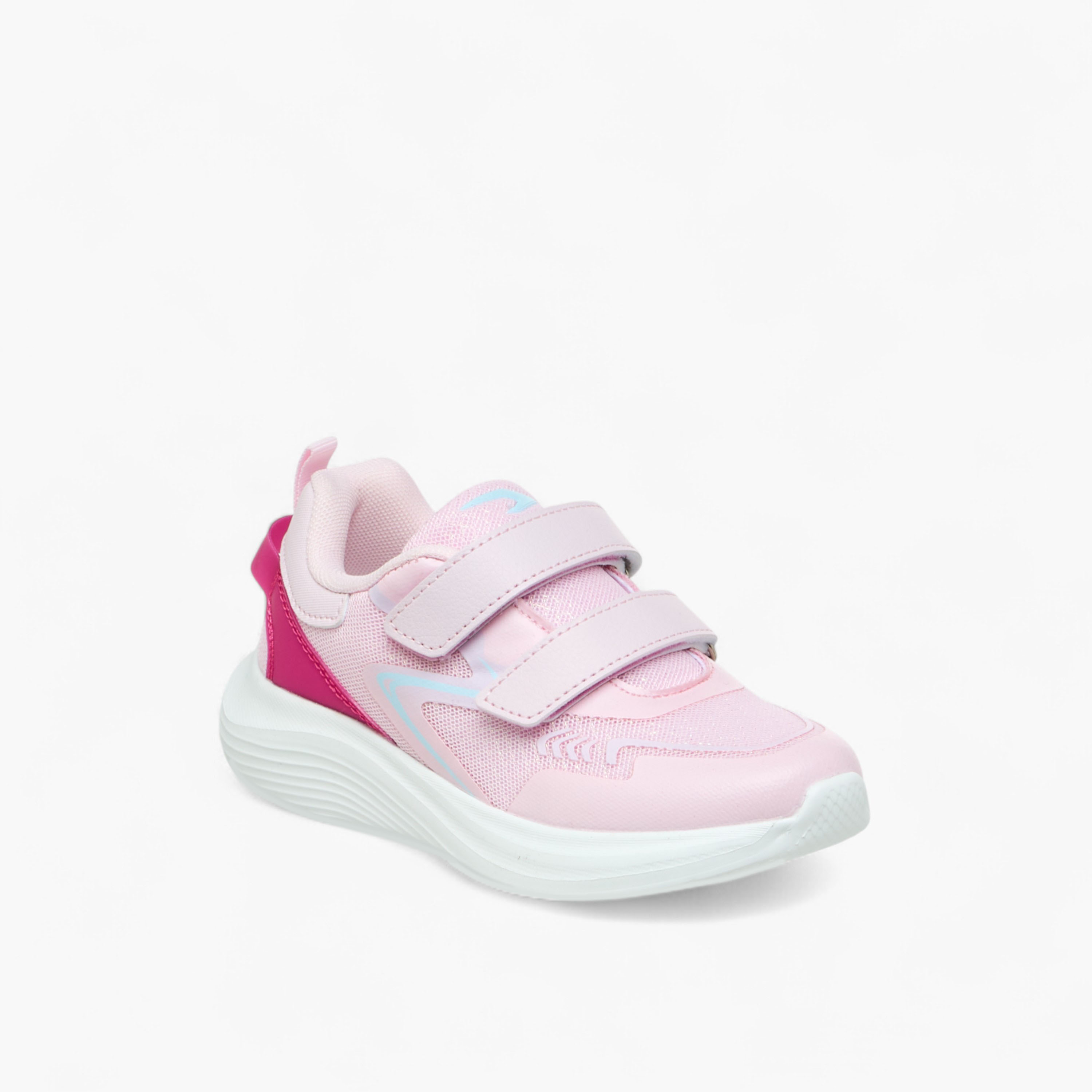 Dash Girls Panelled Hook & Loop Walking Shoes-girls-shoes-sports-image-2