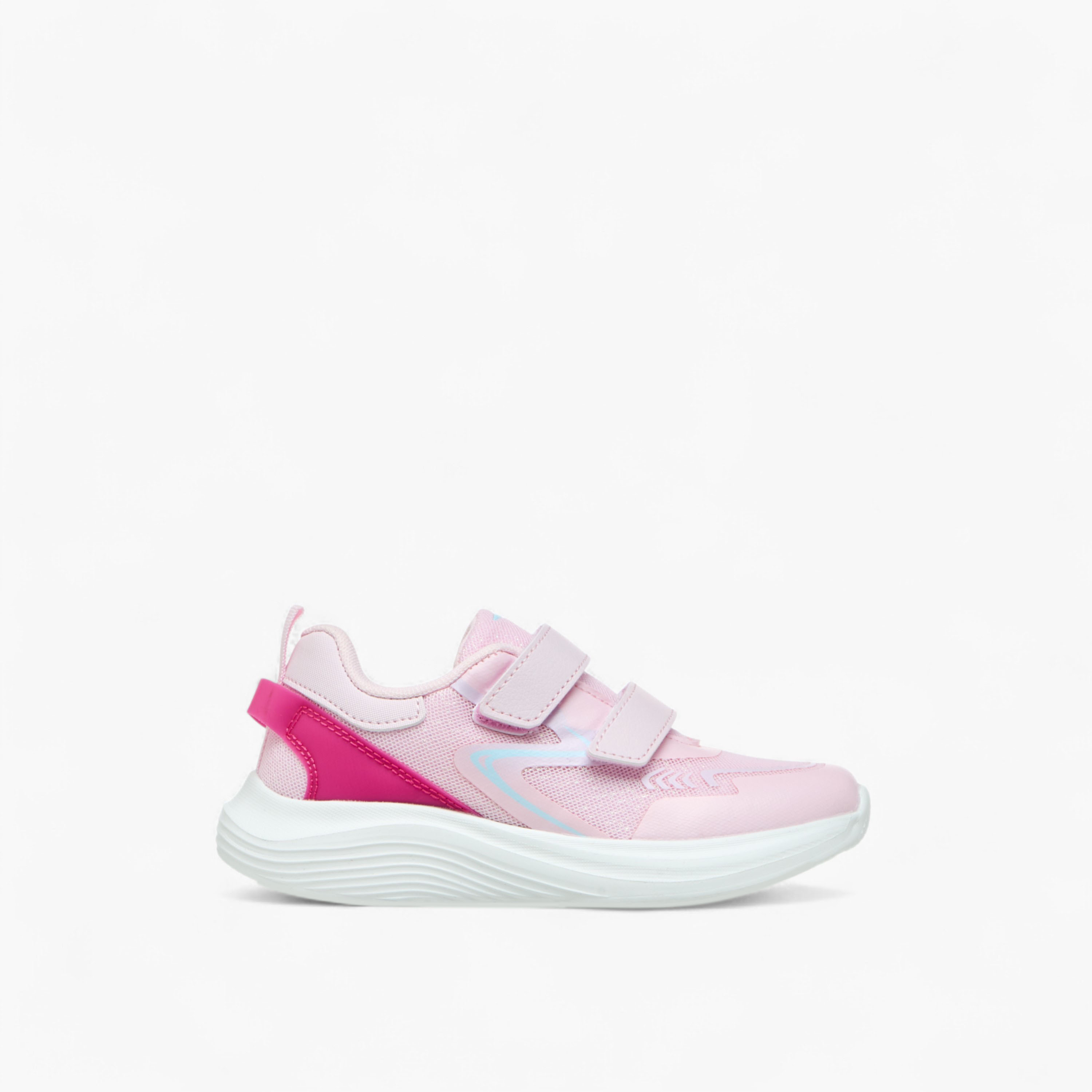 Dash Girls Panelled Hook & Loop Walking Shoes-girls-shoes-sports-image-3
