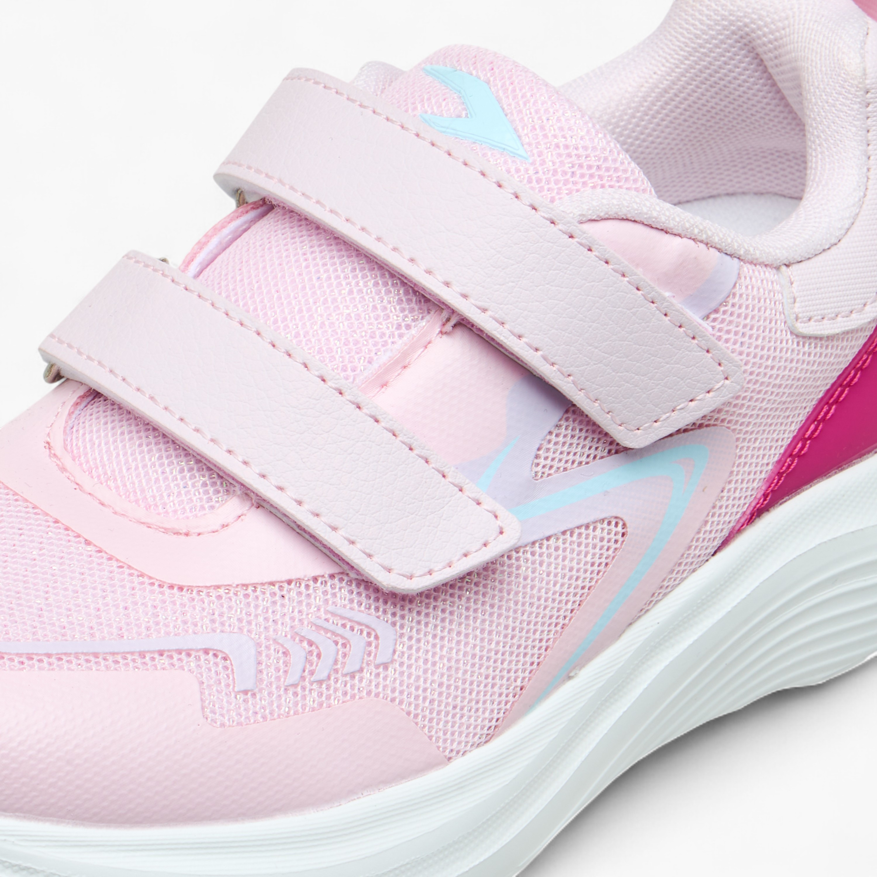 Dash Girls Panelled Hook & Loop Walking Shoes-girls-shoes-sports-image-4