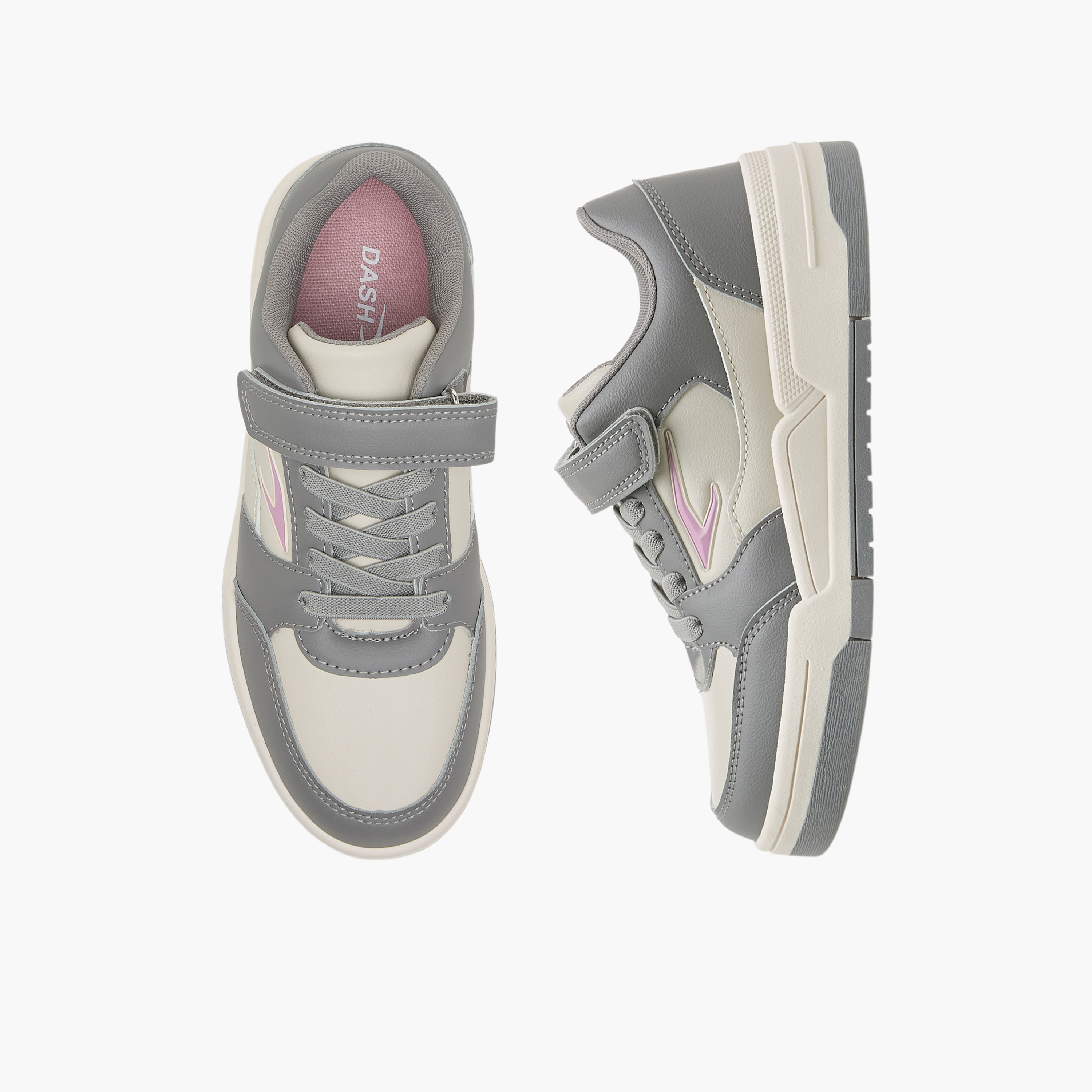 حذاء سنيكرز بطول الكاحل وشريط إغلاق لاصق للبنات من داش-girls-shoes-sneakers-image-1