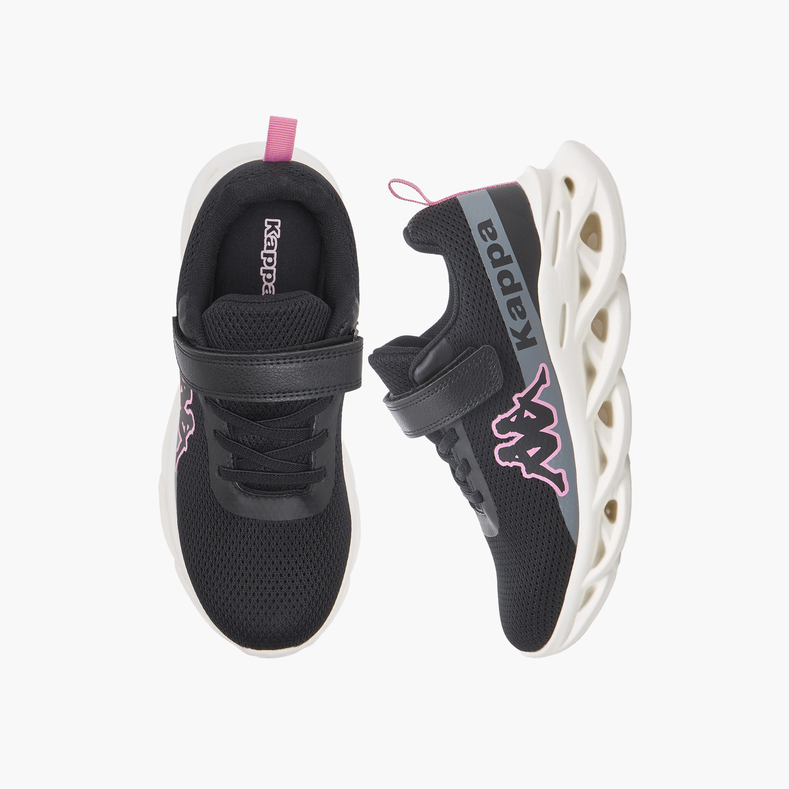 حذاء رياضي بطبعات شعار وشريط إغلاق لاصق للبنات من كابا-girls-shoes-sports-image-1