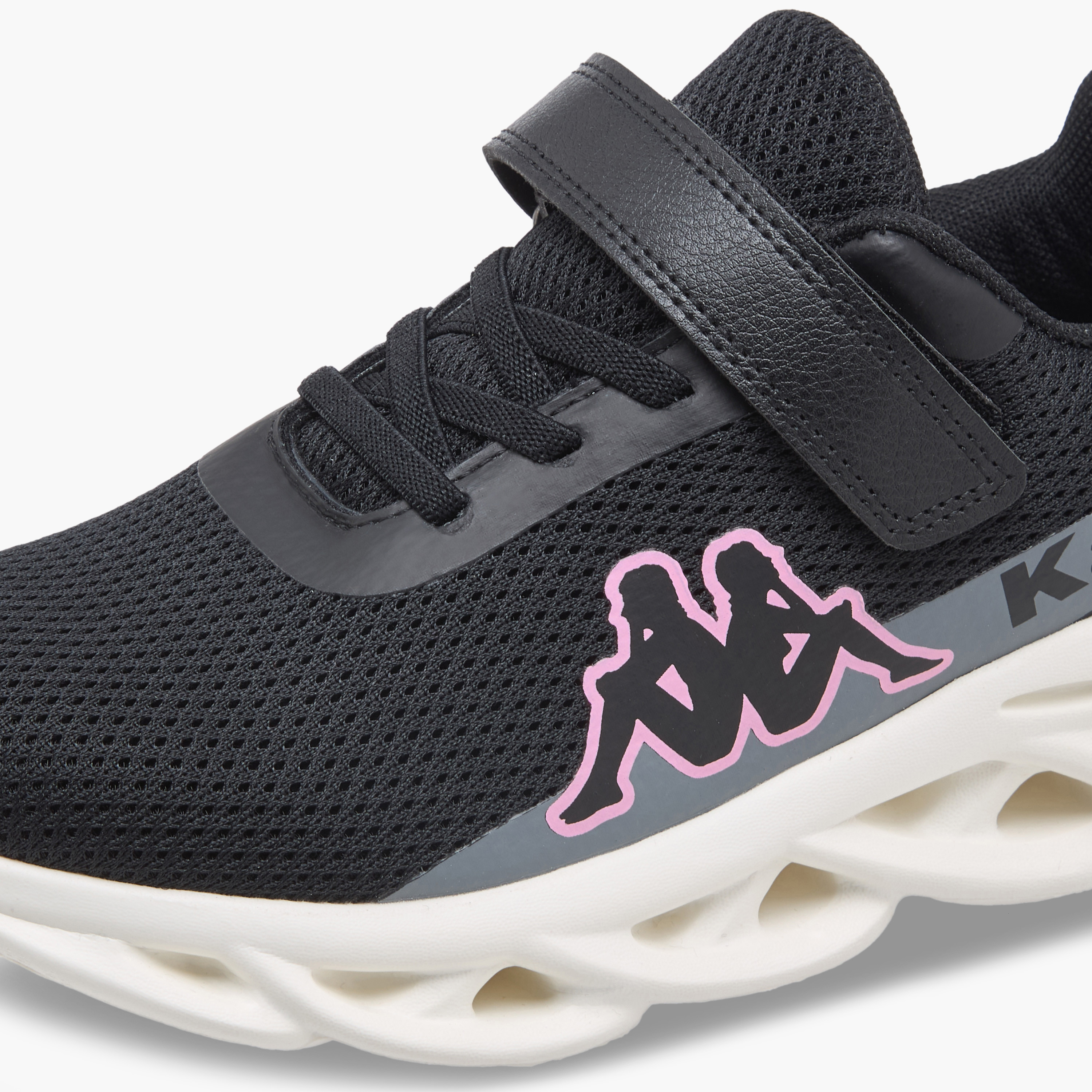 حذاء رياضي بطبعات شعار وشريط إغلاق لاصق للبنات من كابا-girls-shoes-sports-image-4