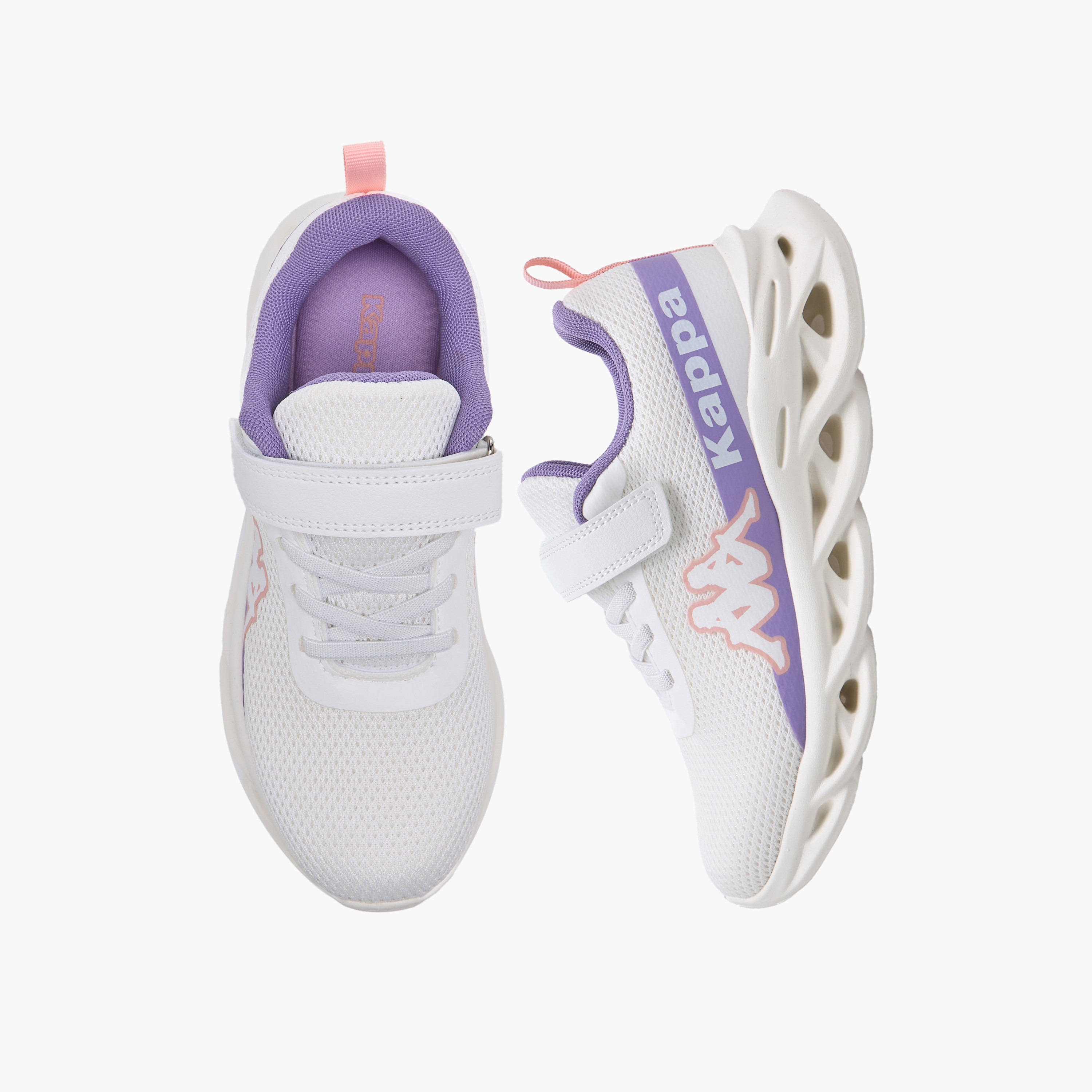 Kappa Girls Logo Print Hook and Loop Sports Shoes-girls-shoes-sports-image-1