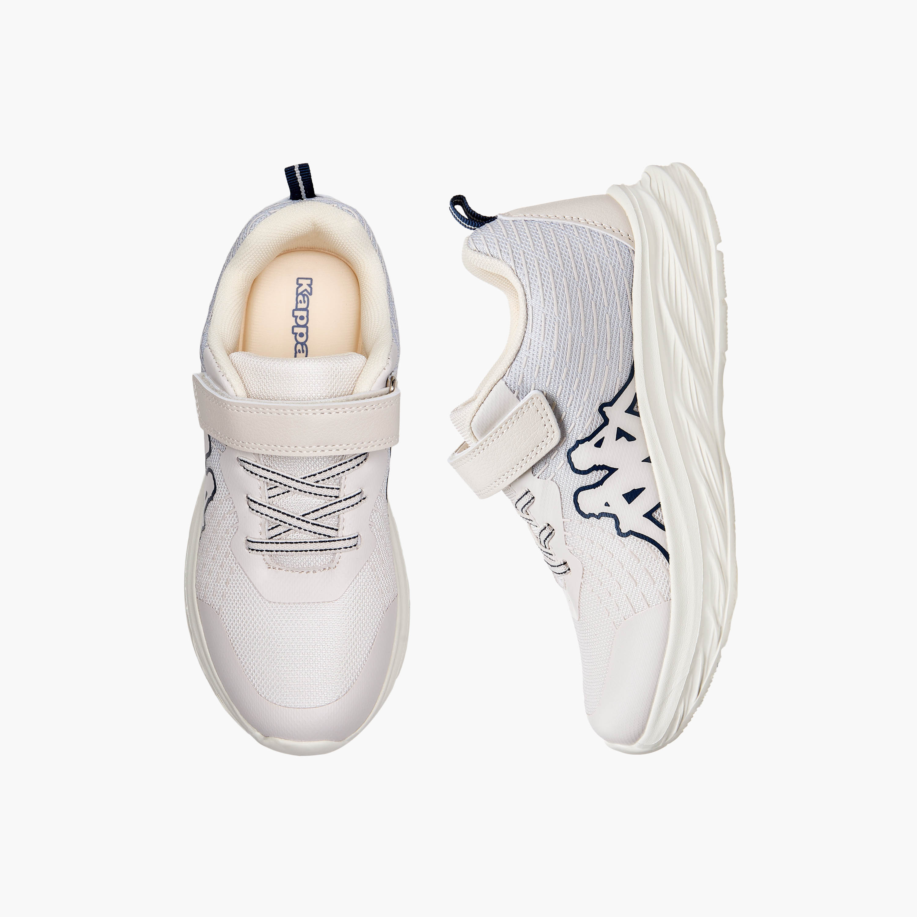 Kappa Unisex Logo Print Hook and Loop Sports Shoes-girls-shoes-sports-image-1