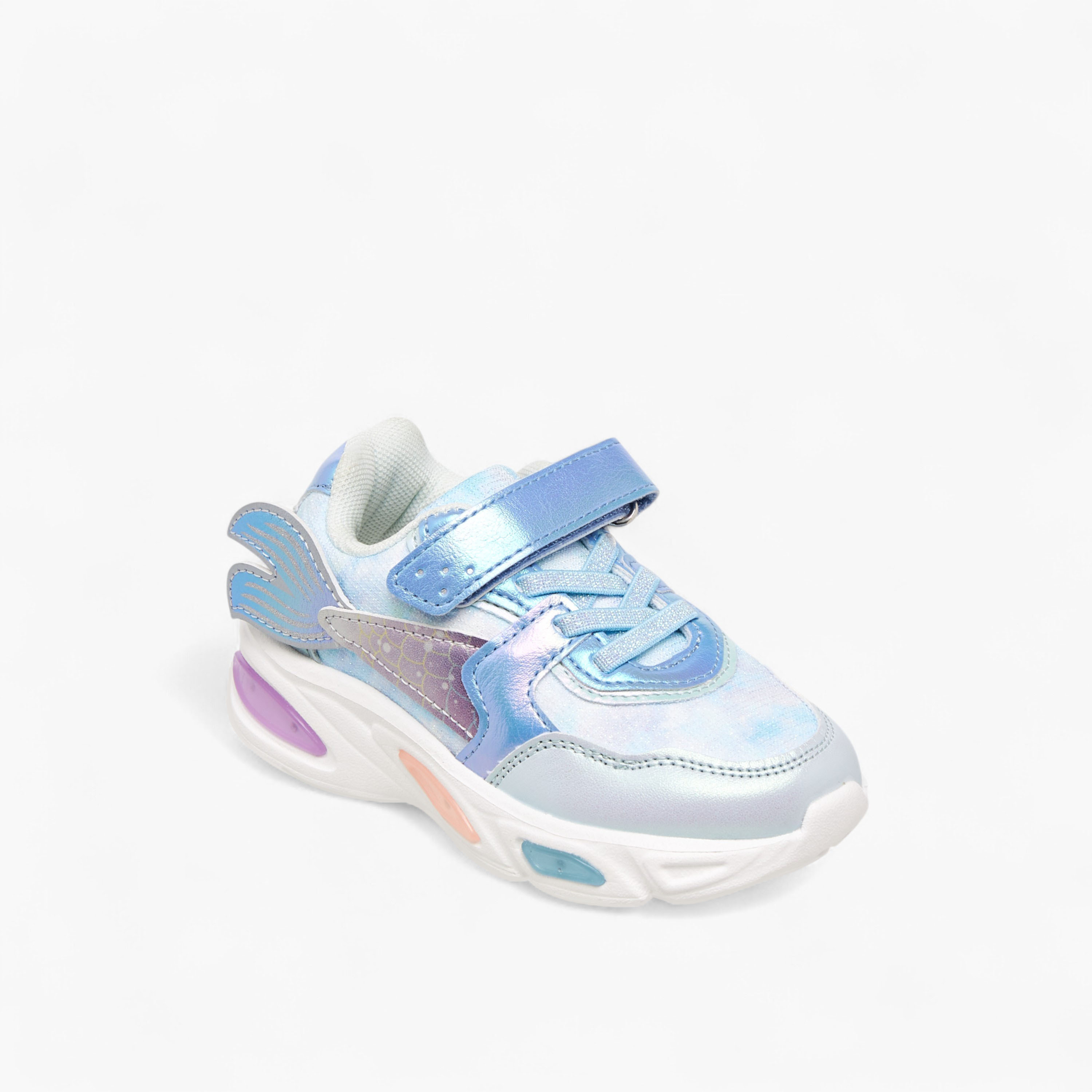 Juniors Mermaid Applique Light-Up Sneakers with Hook and Loop Closure-girls-shoes-sneakers-image-2