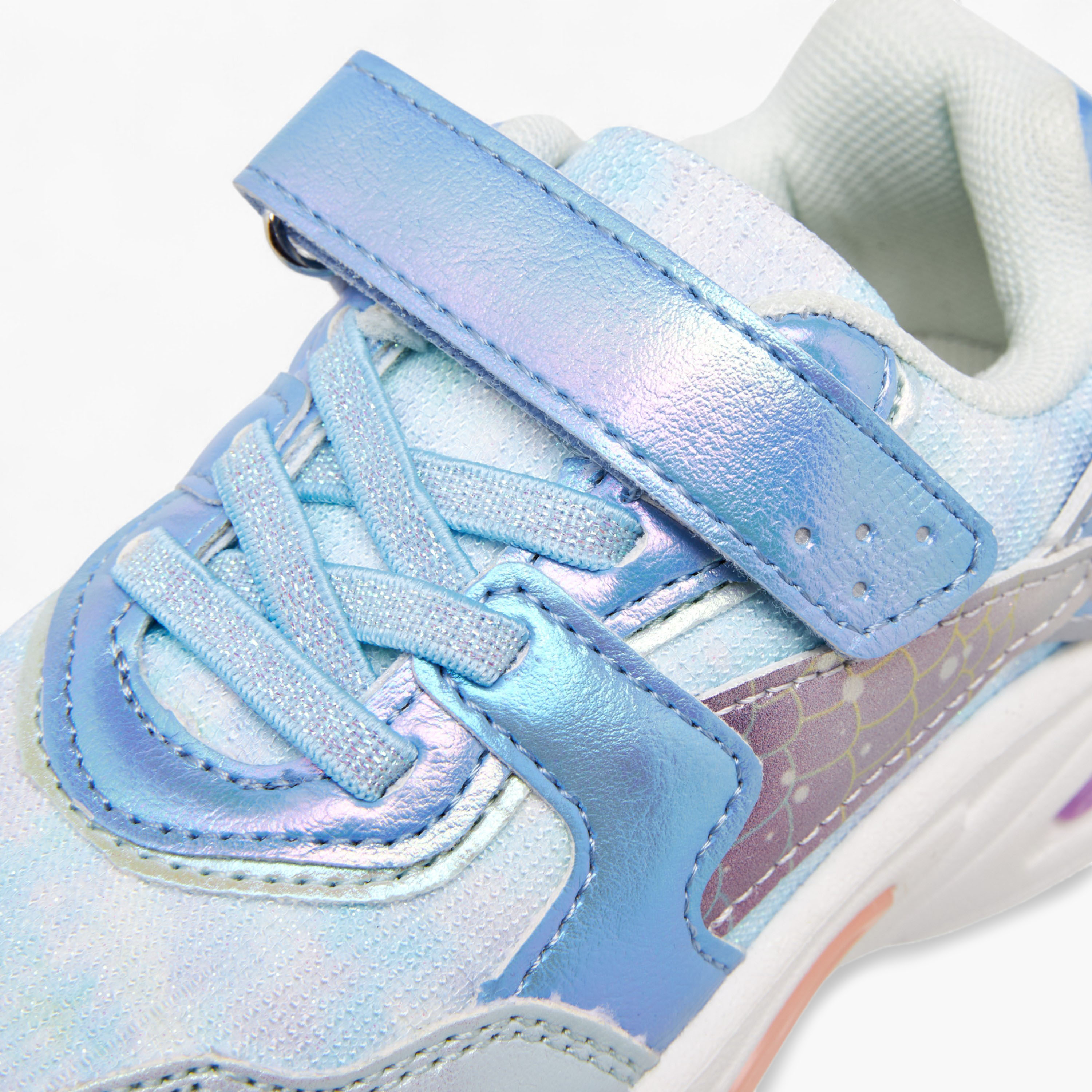Juniors Mermaid Applique Light-Up Sneakers with Hook and Loop Closure-girls-shoes-sneakers-image-5