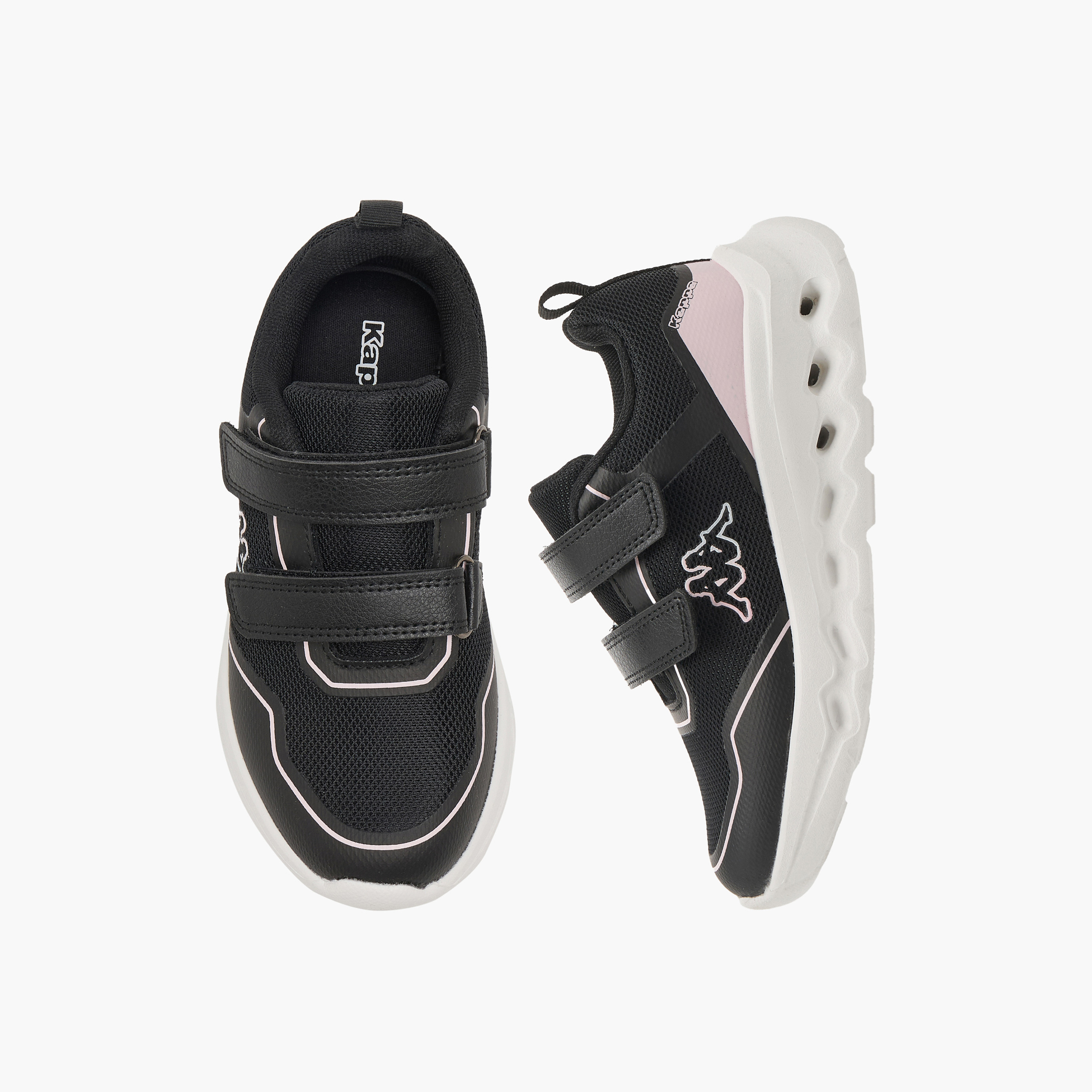 Kappa Girls Logo Print Hook & Loop Sports Shoes-girls-shoes-sneakers-image-1