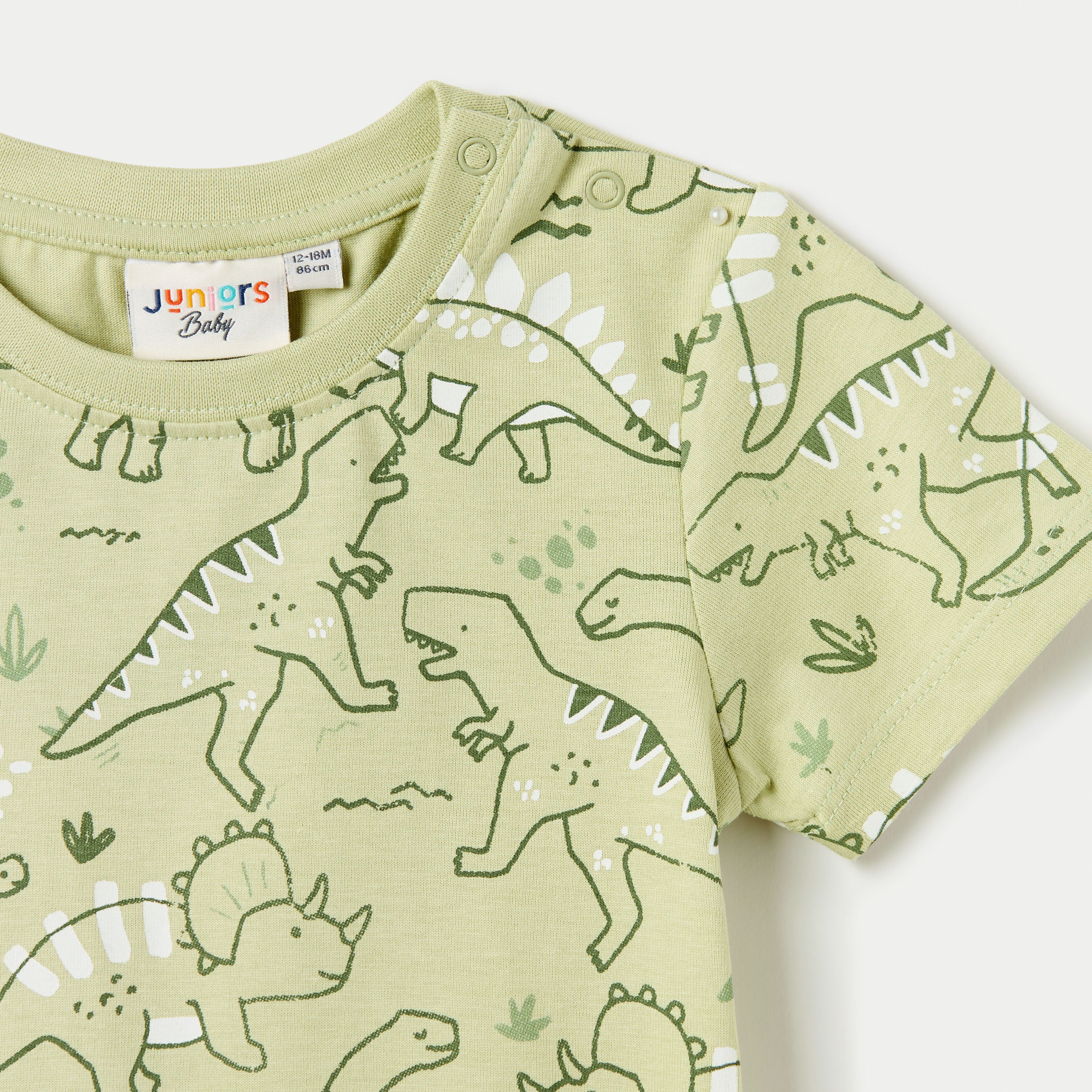 Juniors All-Over Dinosaur Print T-shirt with Short Sleeves and Crew Neck-baby-boys-clothing-tshirtsandpolos-image-3