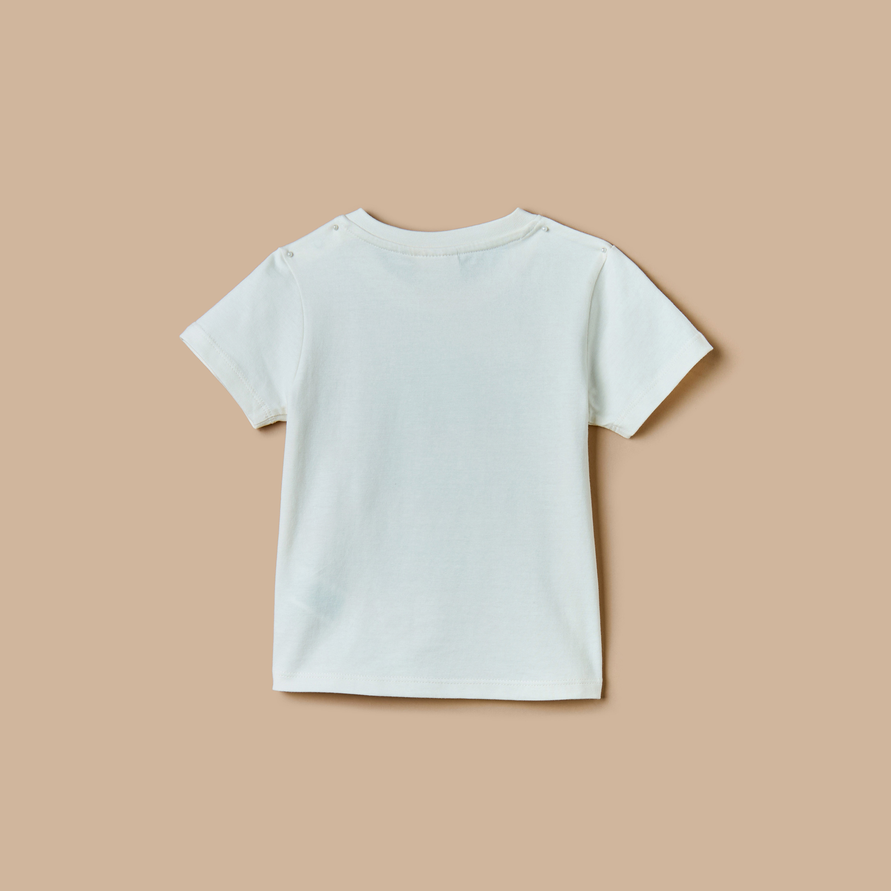 Juniors Lion Print T-shirt with Short Sleeves and Crew Neck-baby-boys-clothing-tshirtsandpolos-image-2