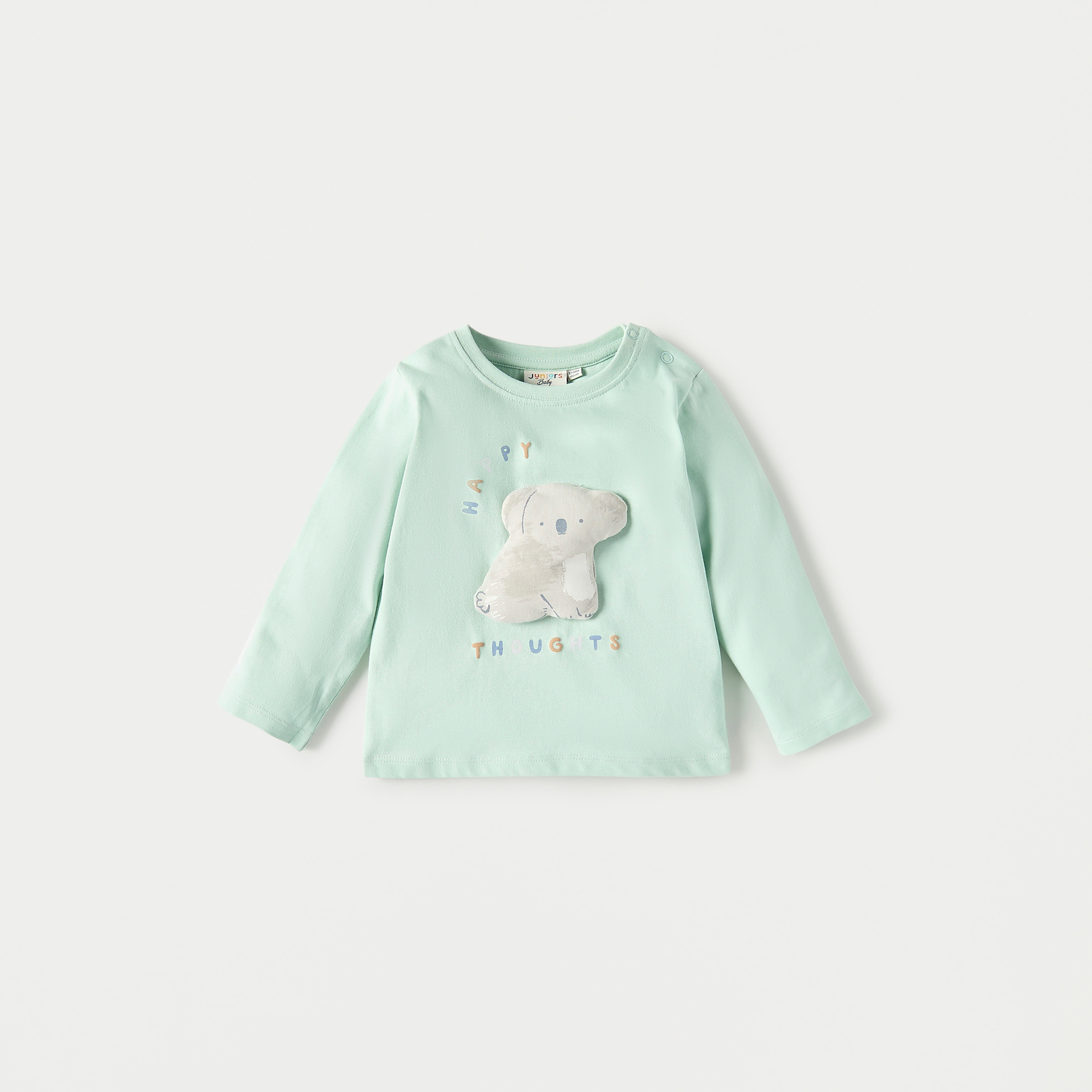 Juniors Koala Applique T-shirt with Long Sleeves and Crew Neck - Set of 3-baby-boys-clothing-tshirtsandpolos-image-2