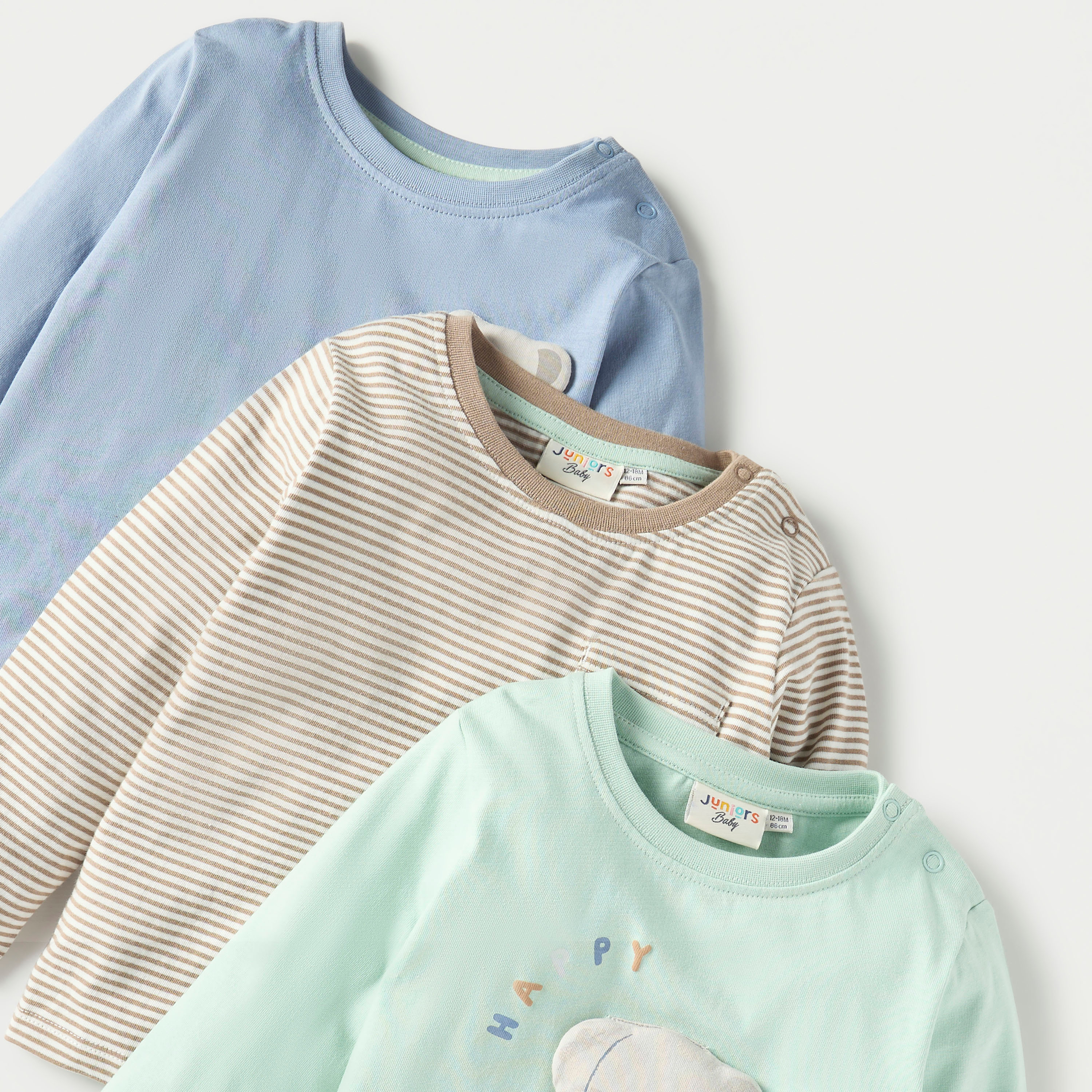 Juniors Koala Applique T-shirt with Long Sleeves and Crew Neck - Set of 3-baby-boys-clothing-tshirtsandpolos-image-5