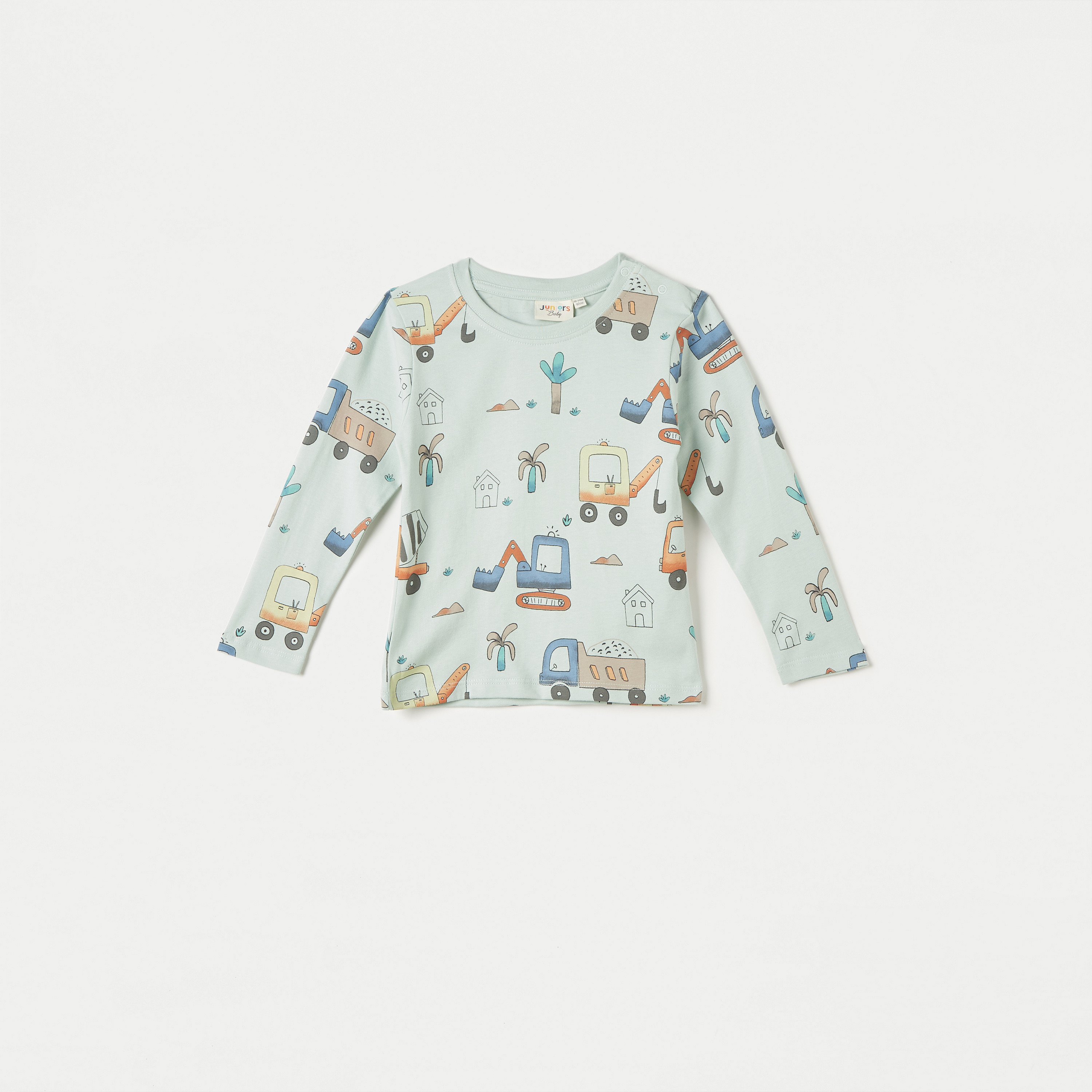 تيشيرت بياقة ضيّقة وأكمام قصيرة وطبعات من جونيورز-baby-boys-clothing-tshirtsandpolos-image-1