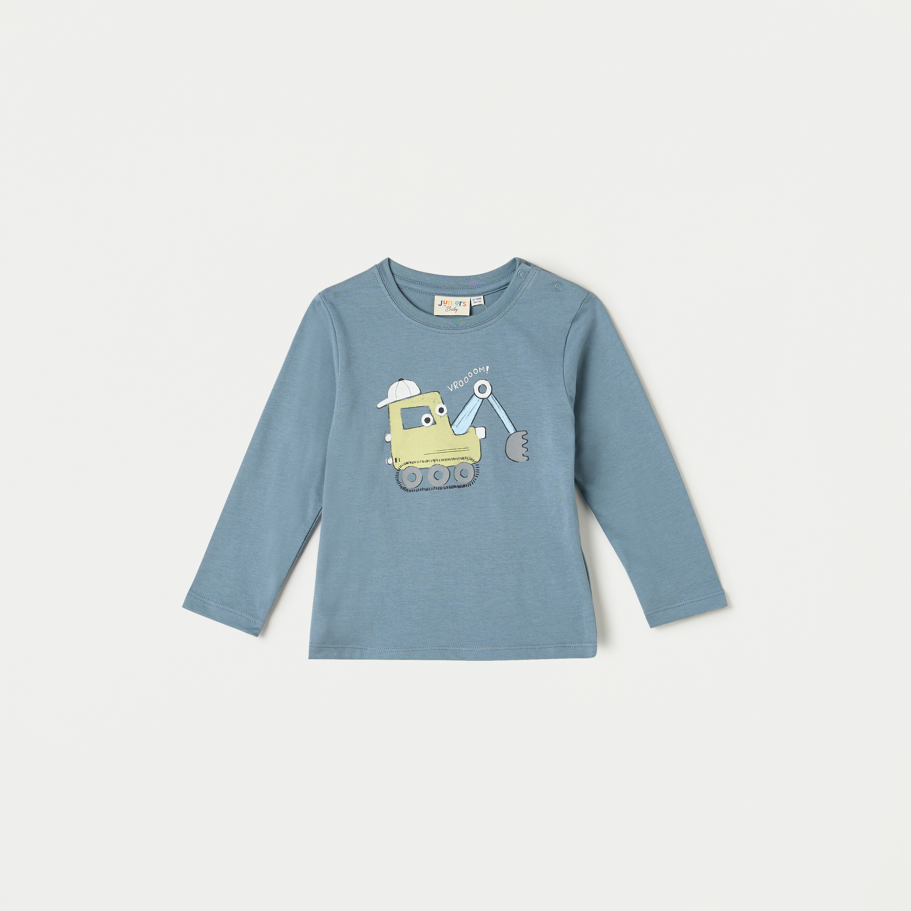 تيشيرت بياقة ضيقة وأكمام طويلة وطبعات من جونيورز-baby-boys-clothing-tshirtsandpolos-image-1