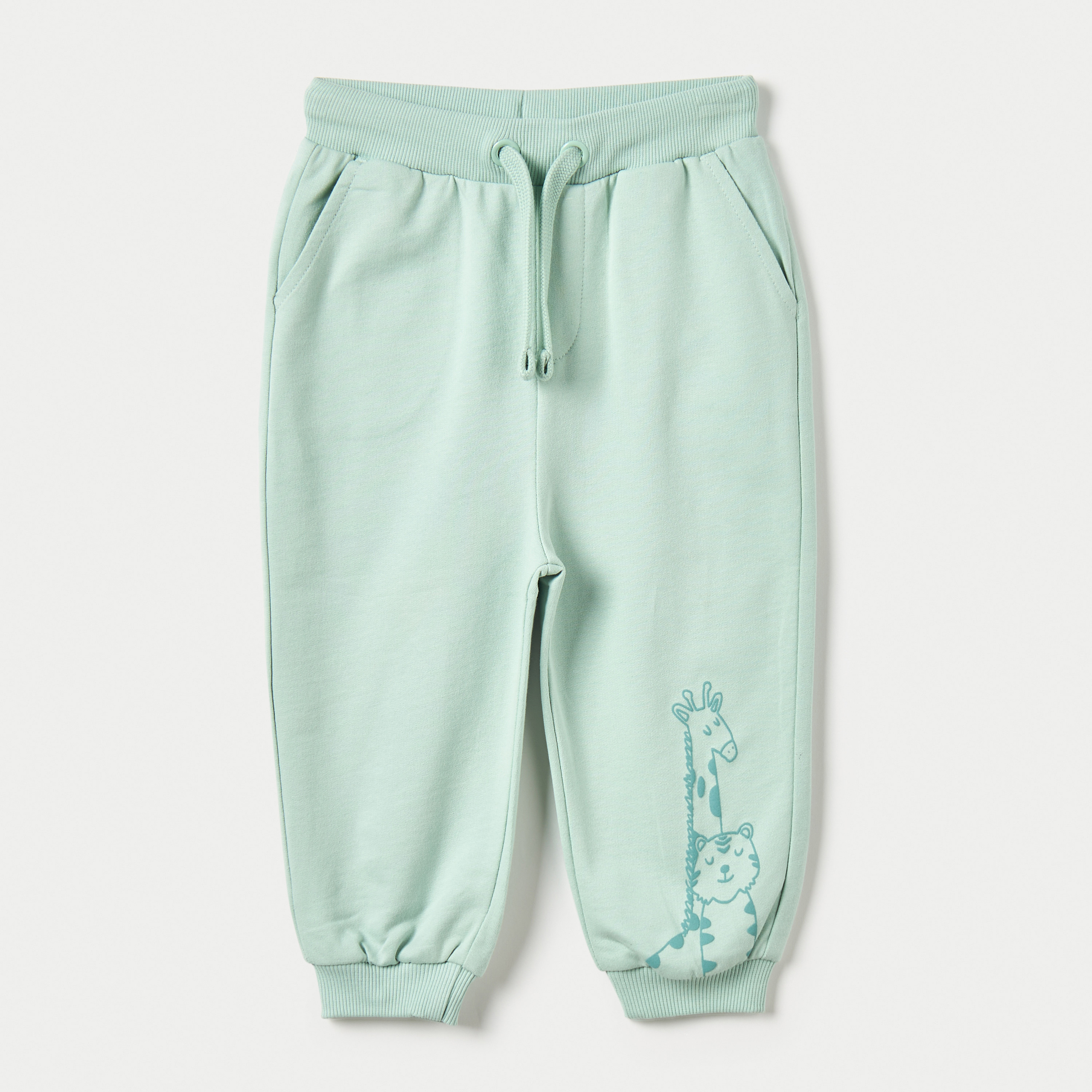 Juniors Giraffe Print Joggers with Drawstring Closure and Pockets-baby-boys-clothing-bottoms-joggersandtrackpants-image-1