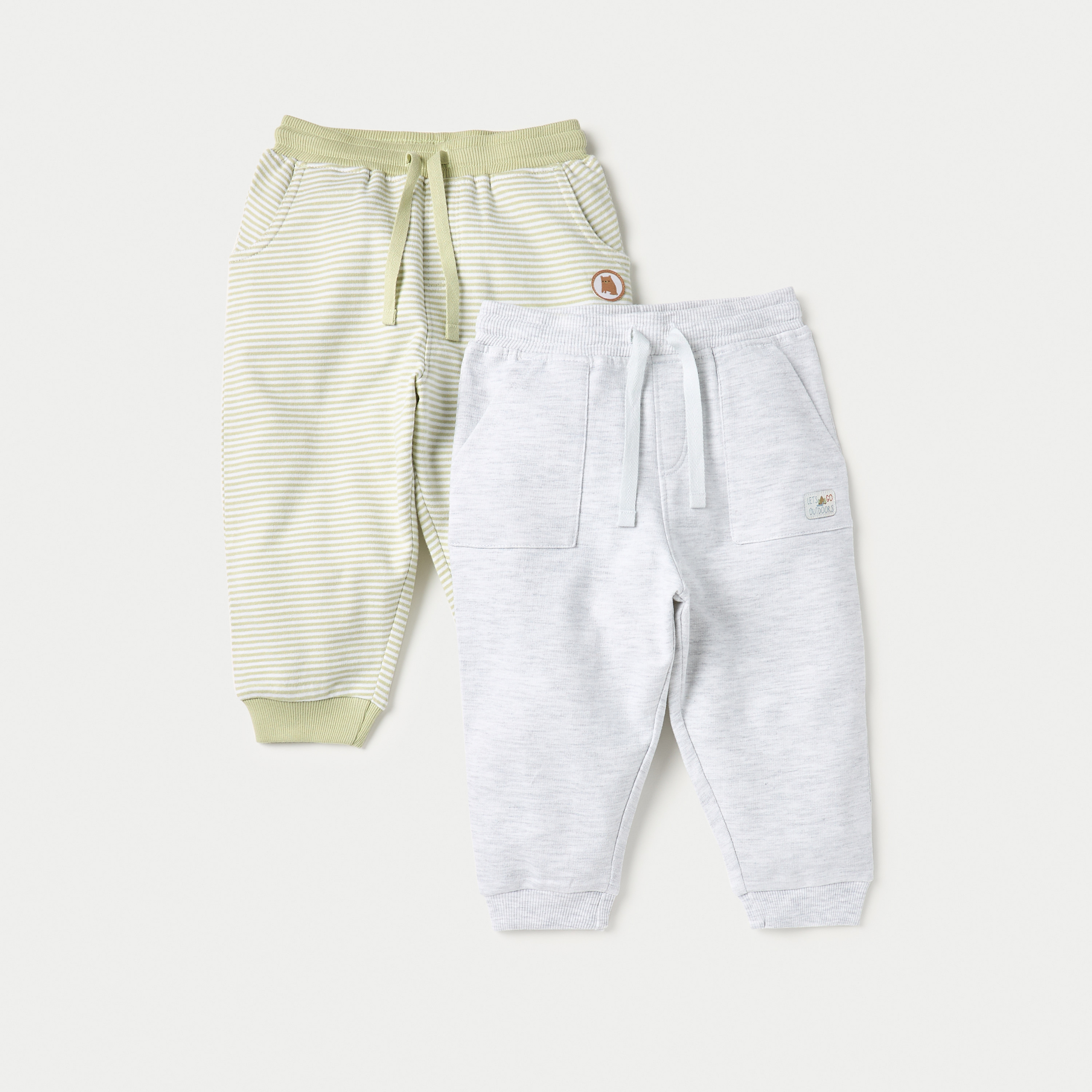 Juniors Applique Detail Joggers with Drawstring Closure - Set of 2-baby-boys-clothing-bottoms-joggersandtrackpants-image-1
