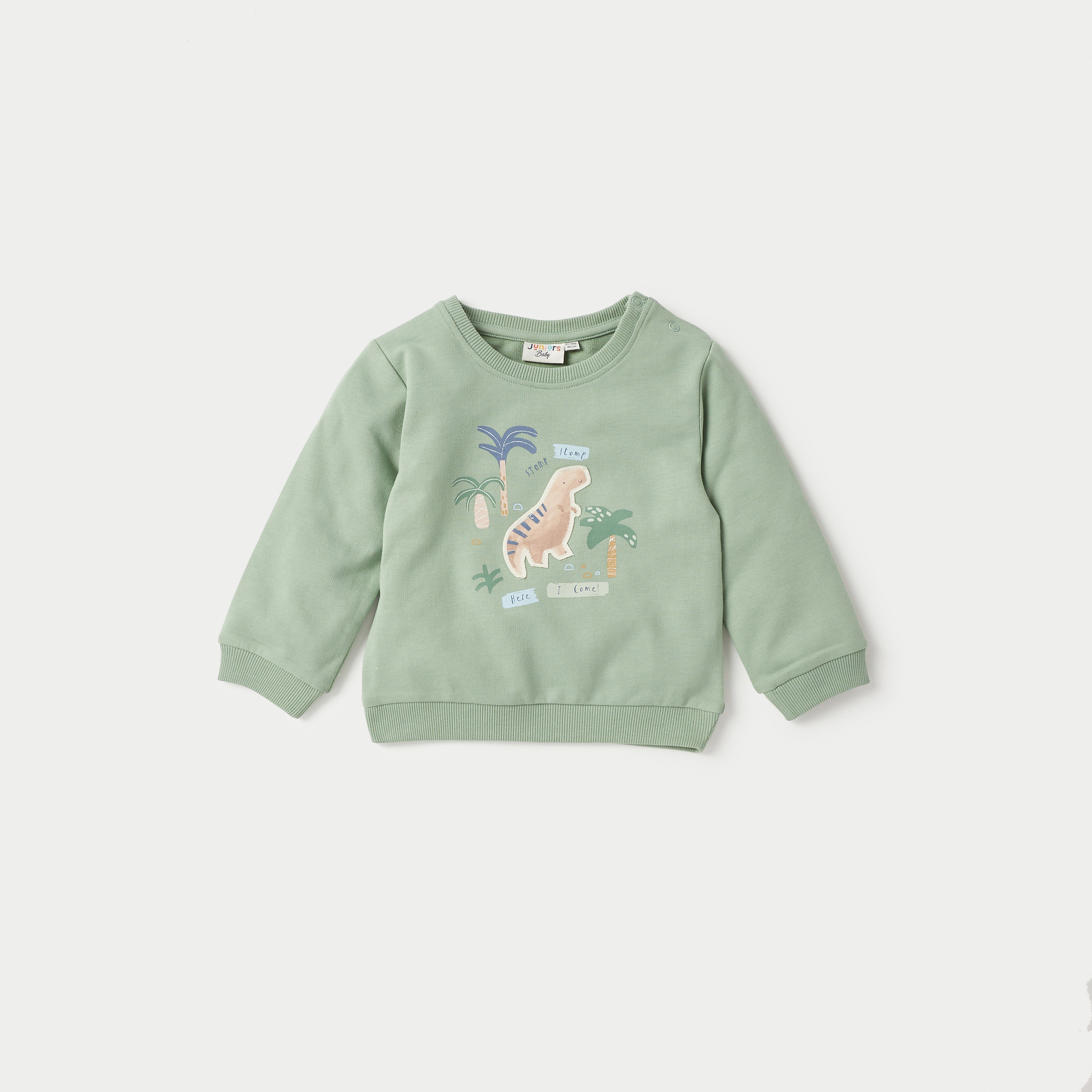 طقم بنطلون رياضي وسويت شيرت بزخارف ديناصور من جونيورز-baby-boys-clothing-winterwear-setsandcoords-image-4