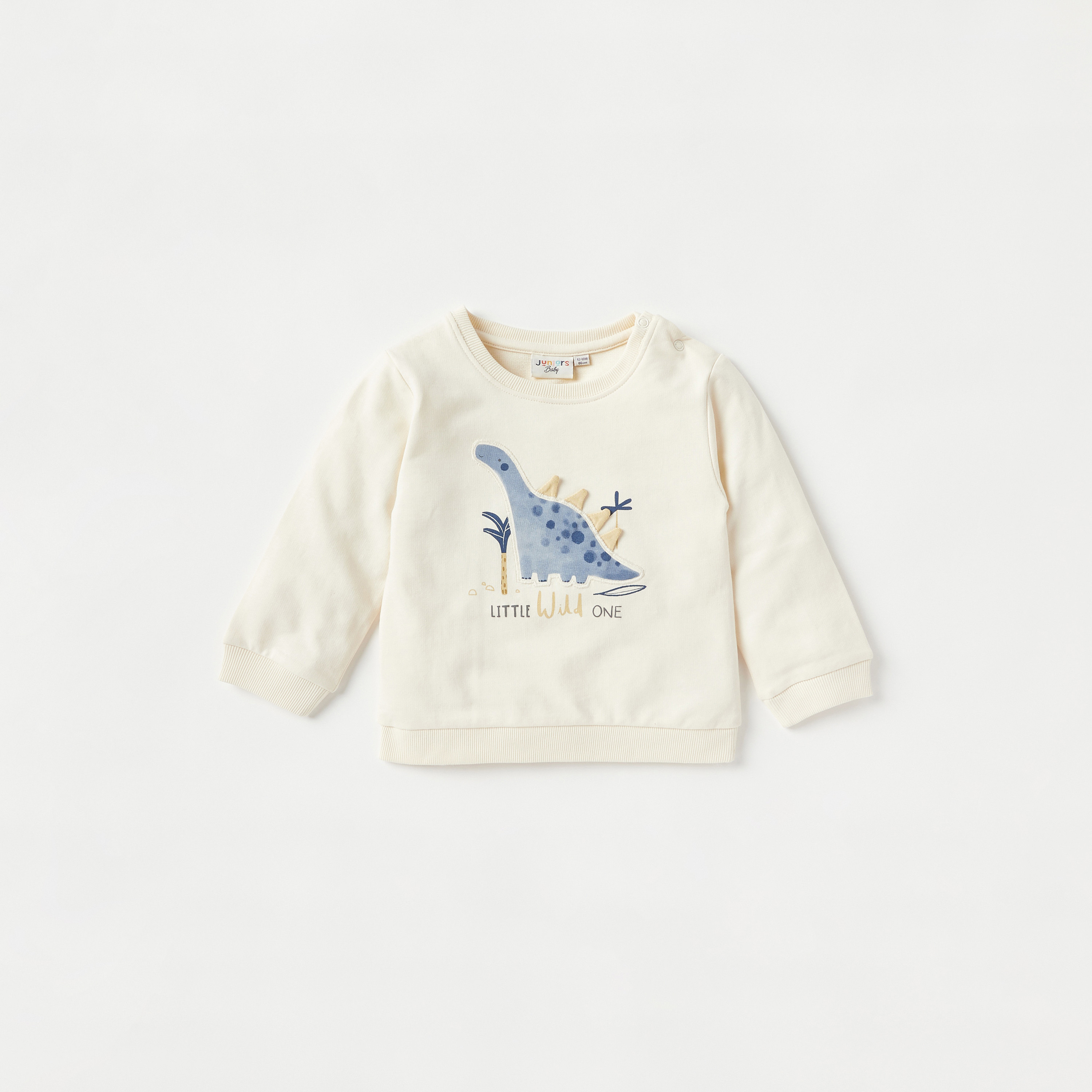 Juniors Dinosaur Applique Sweatshirt and Joggers Set-baby-boys-clothing-winterwear-setsandcoords-image-2