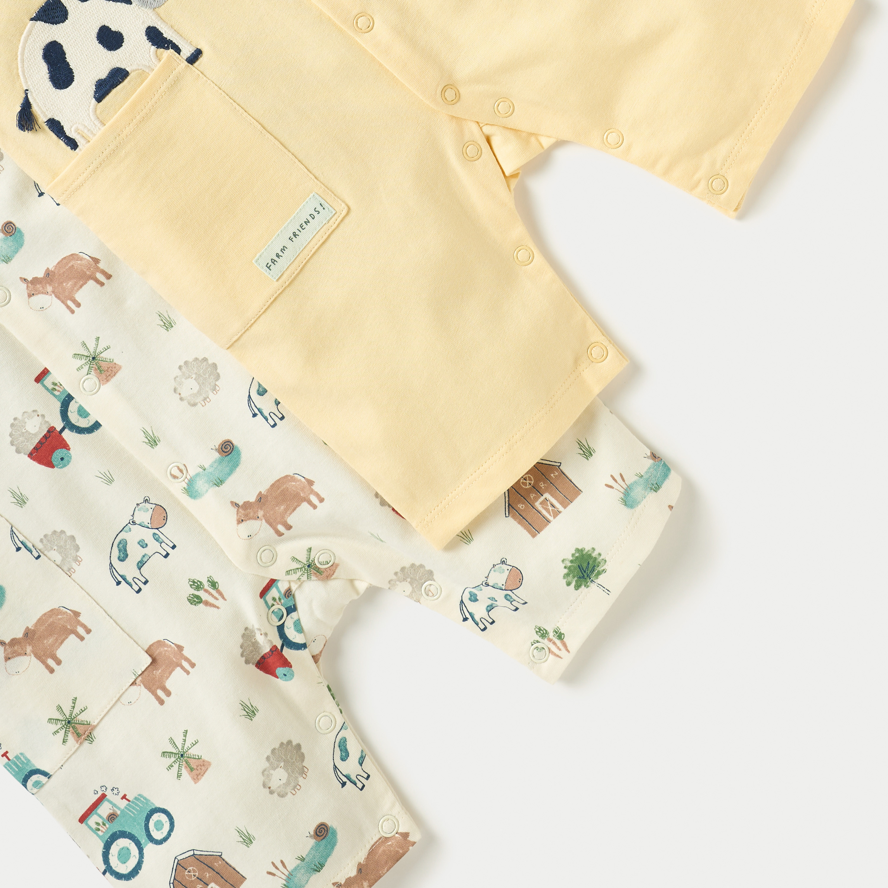 Juniors Animal Print Romper with Short Sleeves and Button Closure - Set of 2-baby-boys-clothing-rompers-image-5