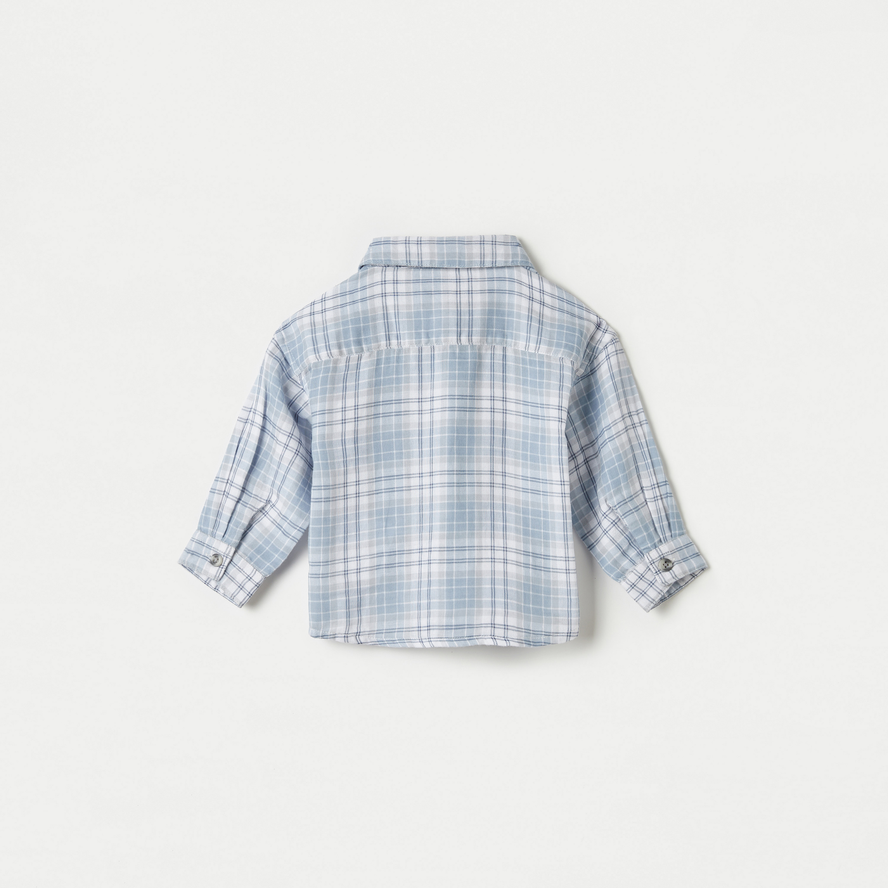 Juniors Checked Shirt with Long Sleeves and Pockets-baby-boys-clothing-shirts-image-2