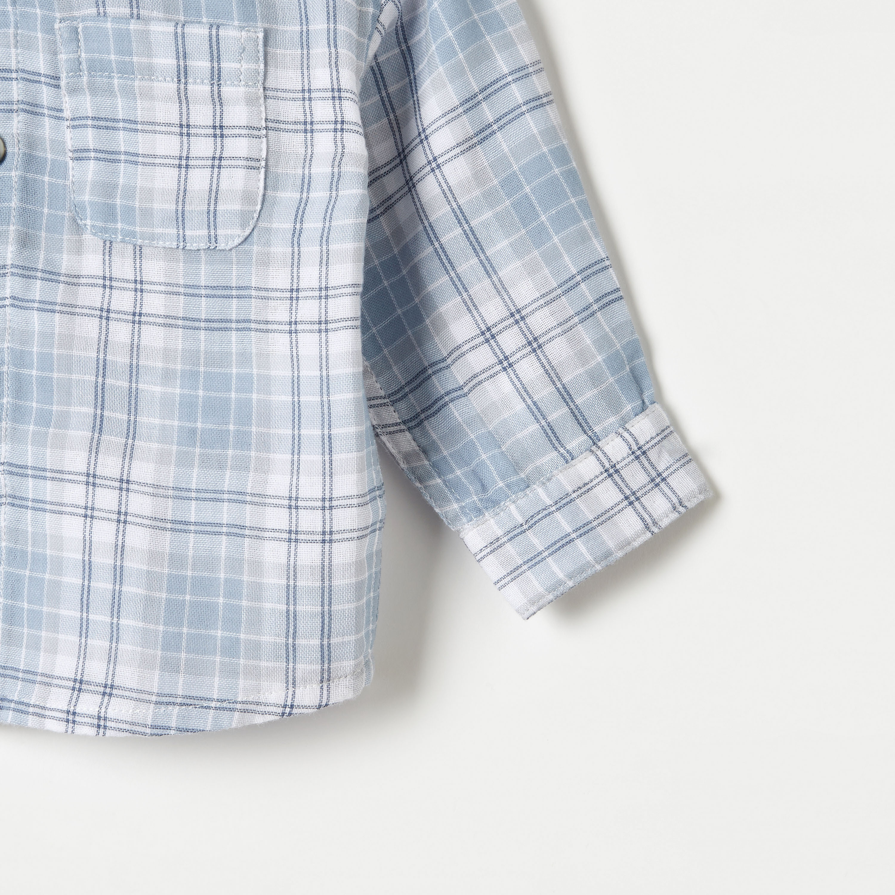 Juniors Checked Shirt with Long Sleeves and Pockets-baby-boys-clothing-shirts-image-4