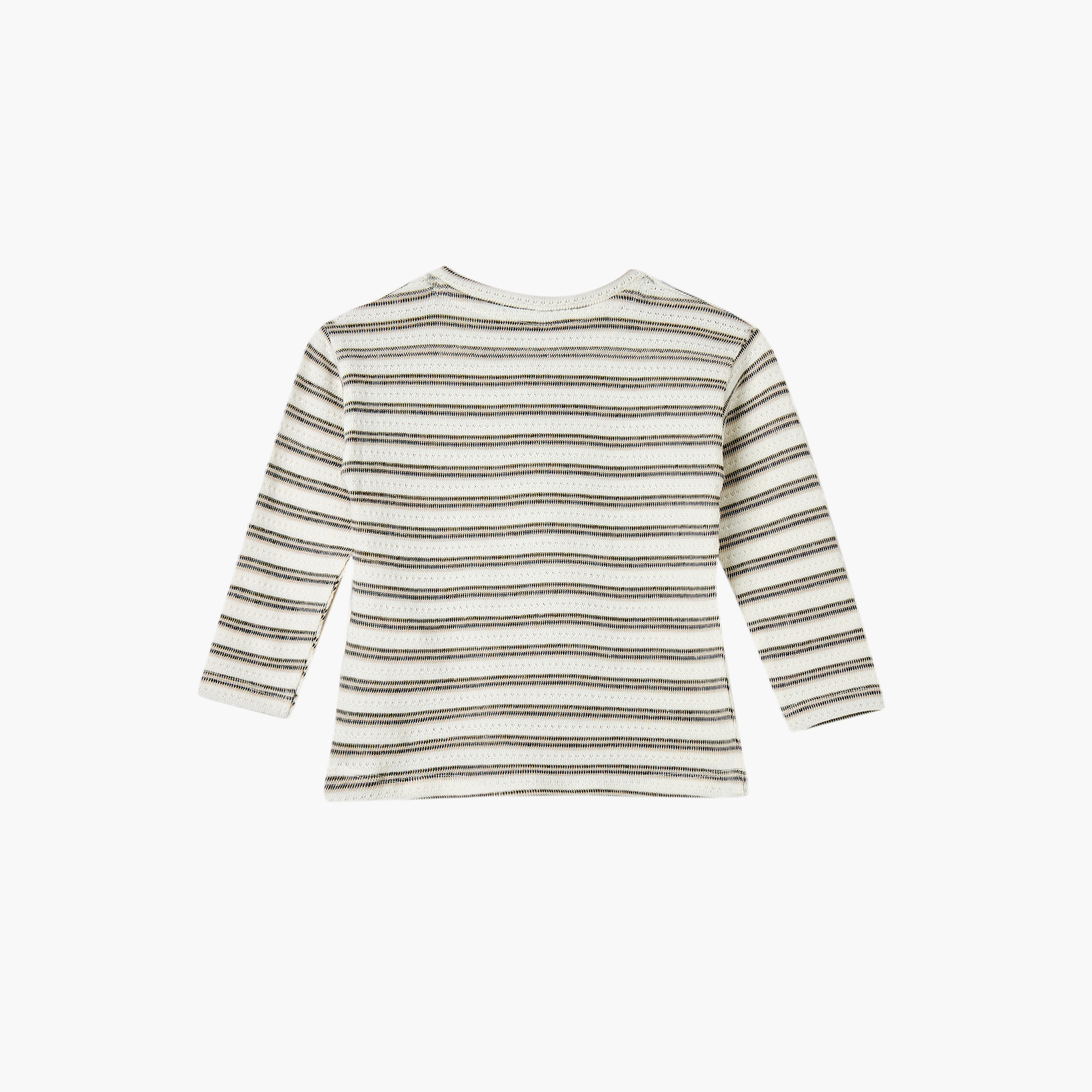 تيشيرت مخطط بياقة هينلي وأكمام طويلة من جيجلز-baby-boys-clothing-tshirtsandpolos-image-2