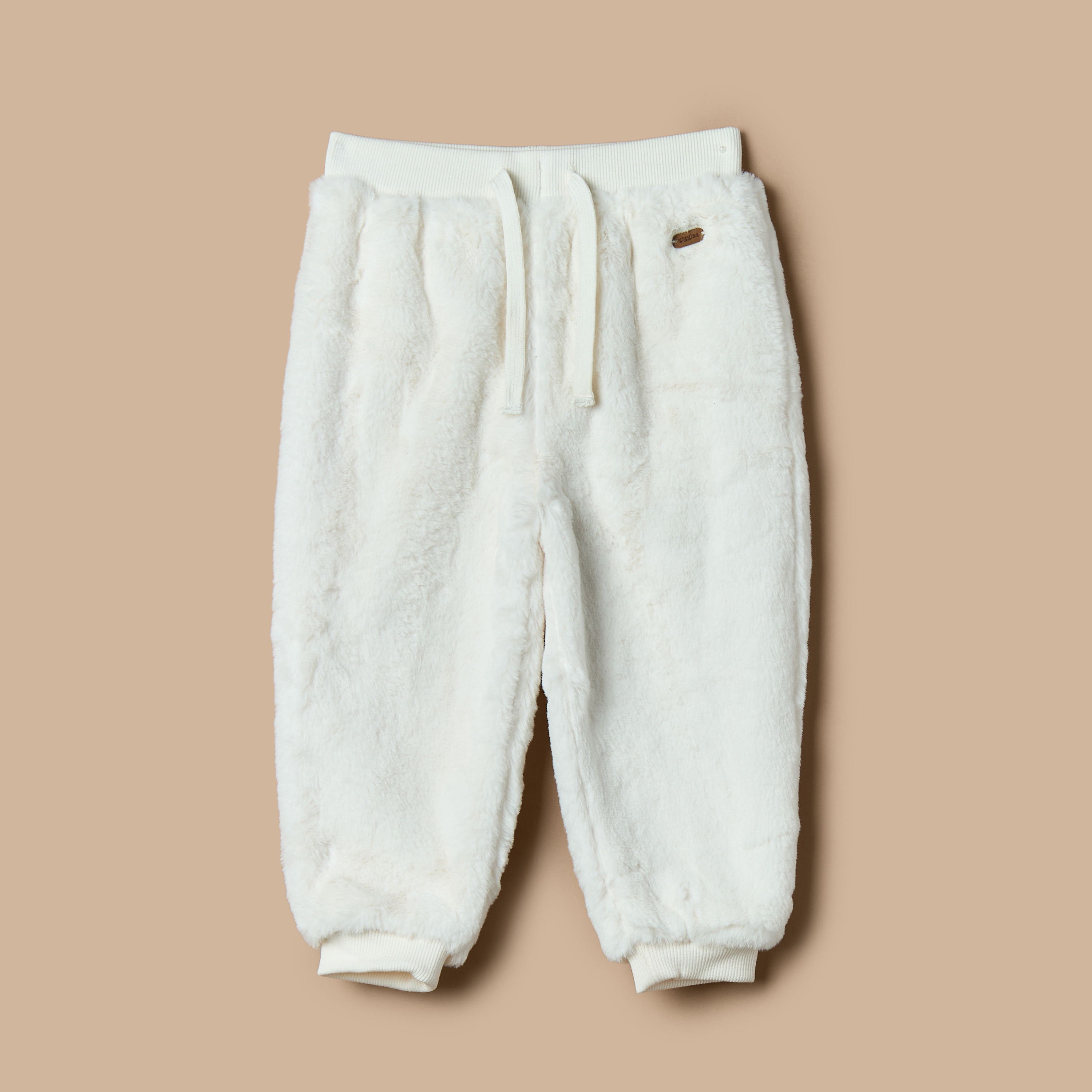 بنطلون رياضي فرو صناعي بارز الملمس بخصر مطاطي من جيجلز-baby-boys-clothing-bottoms-joggersandtrackpants-image-1