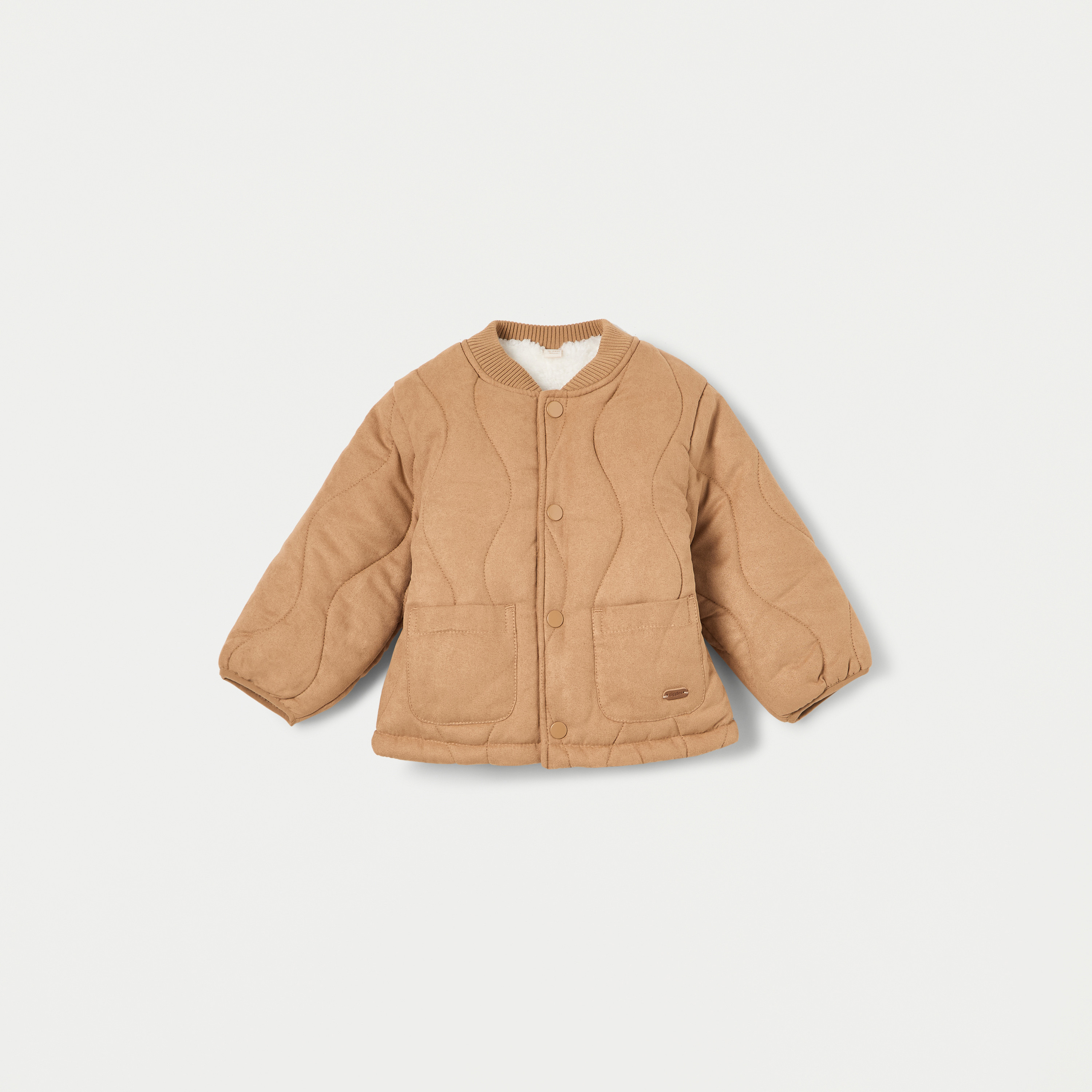 Giggles Quilted Jacket with Snap Button Closure and Long Sleeves-baby-boys-clothing-winterwear-jacketsandblazers-image-1