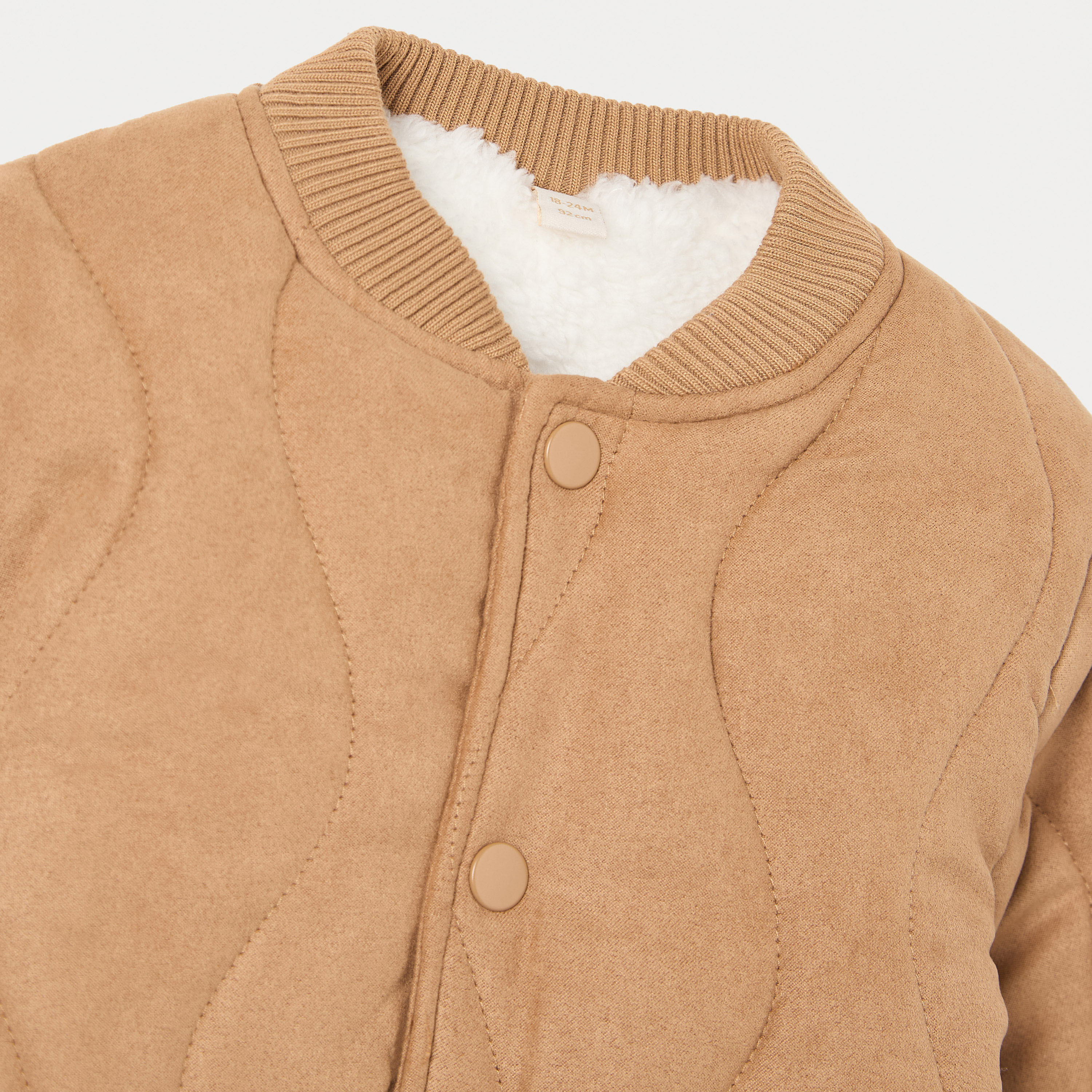 جاكيت مبطن بأكمام طويلة وأزرار إغلاق كبّاسة من جيجلز-baby-boys-clothing-winterwear-jacketsandblazers-image-3