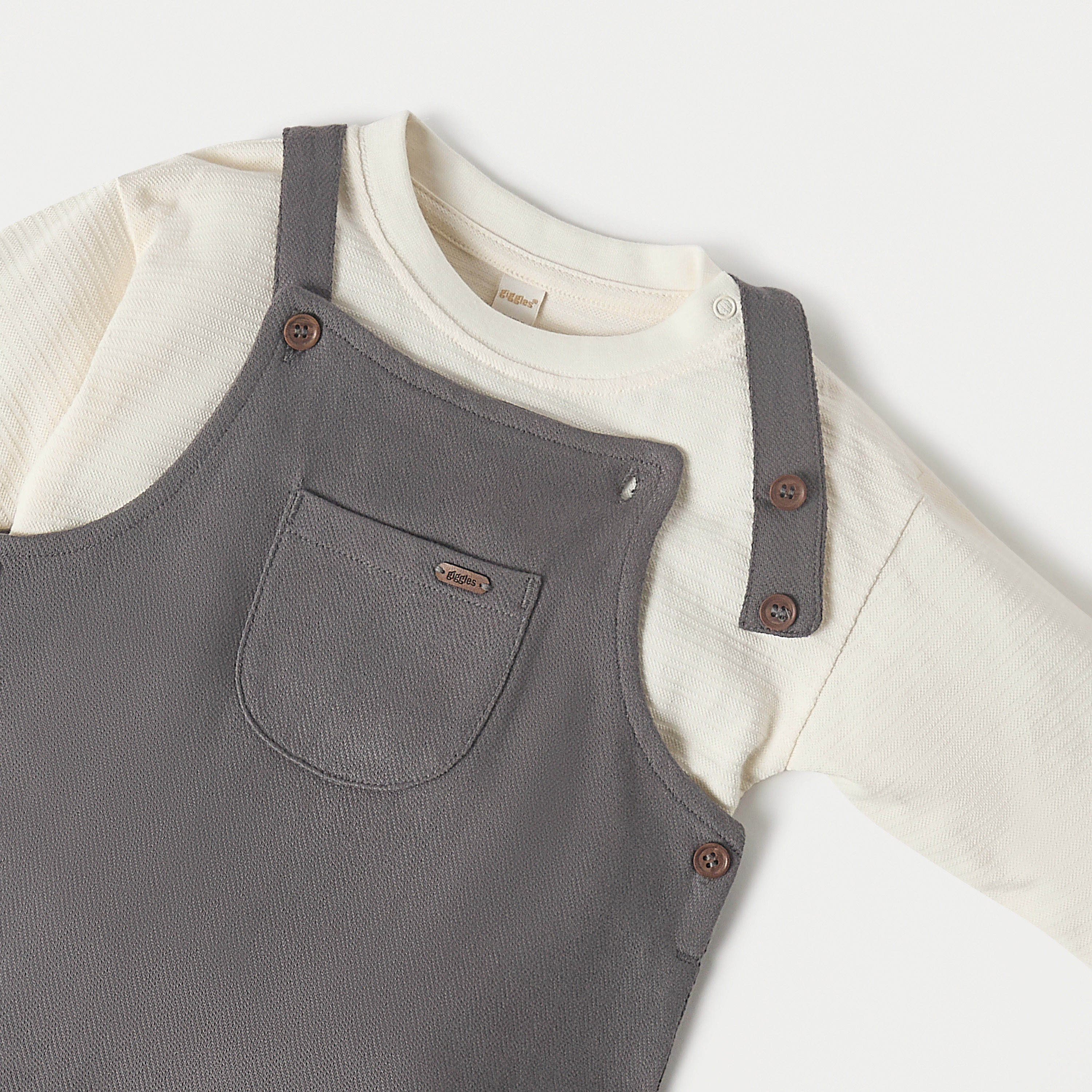 طقم تيشيرت ودنغري سادة بأكمام طويلة من جيجلز-baby-boys-clothing-setsandcoords-image-4